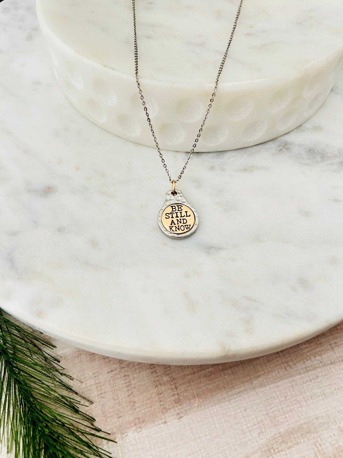 Be Still and Know Bible Verse Necklace, Scripture Jewelry, Christian Gifts, Motivational Charms, Baptism, Psalm 46:10, Gift for Mom