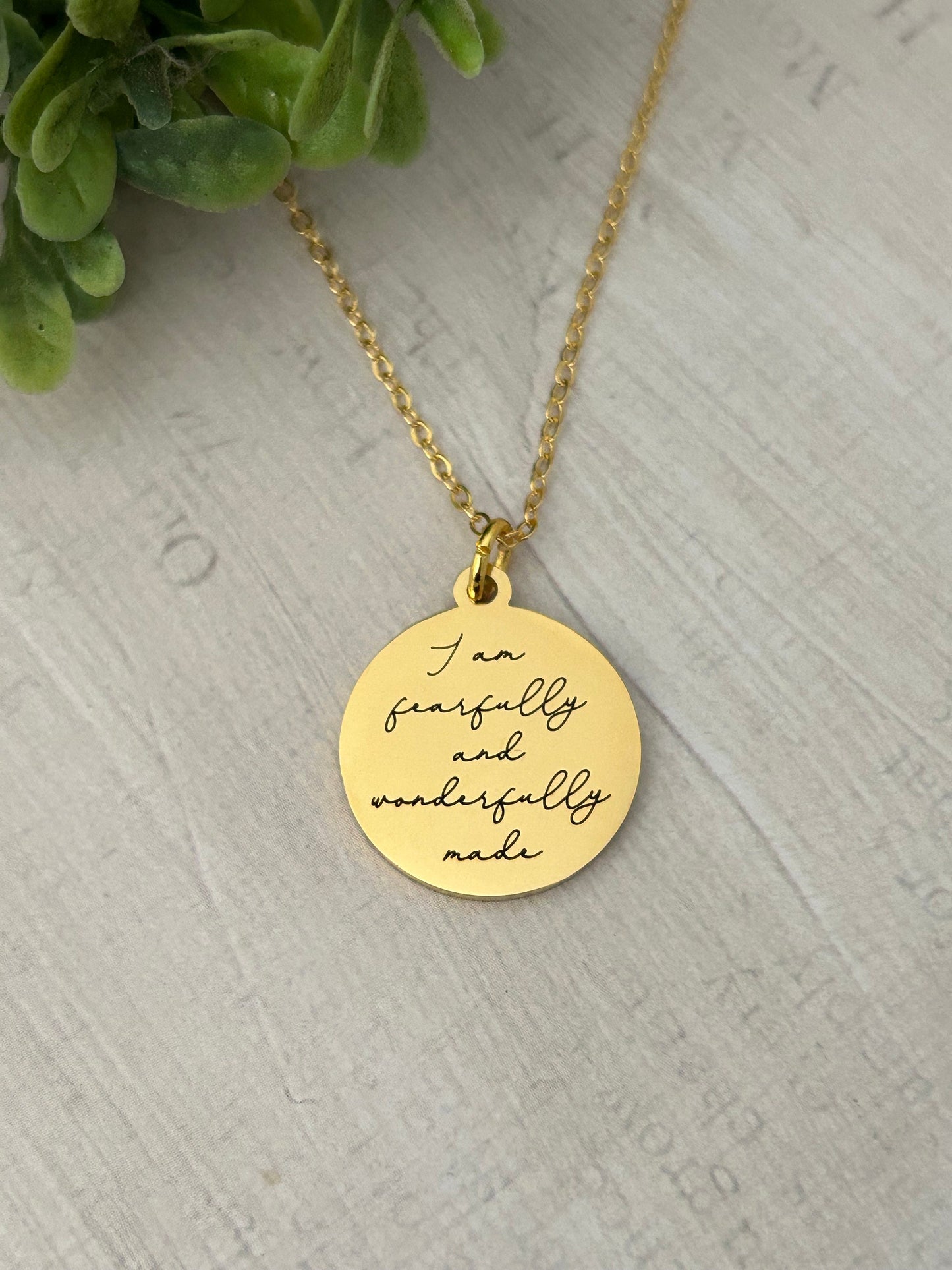 I am Fearfully and Wonderfully made Silver bible verse Necklace, Christian Gifts, Scripture Jewelry, gifts for Mom, Psalm 139:1