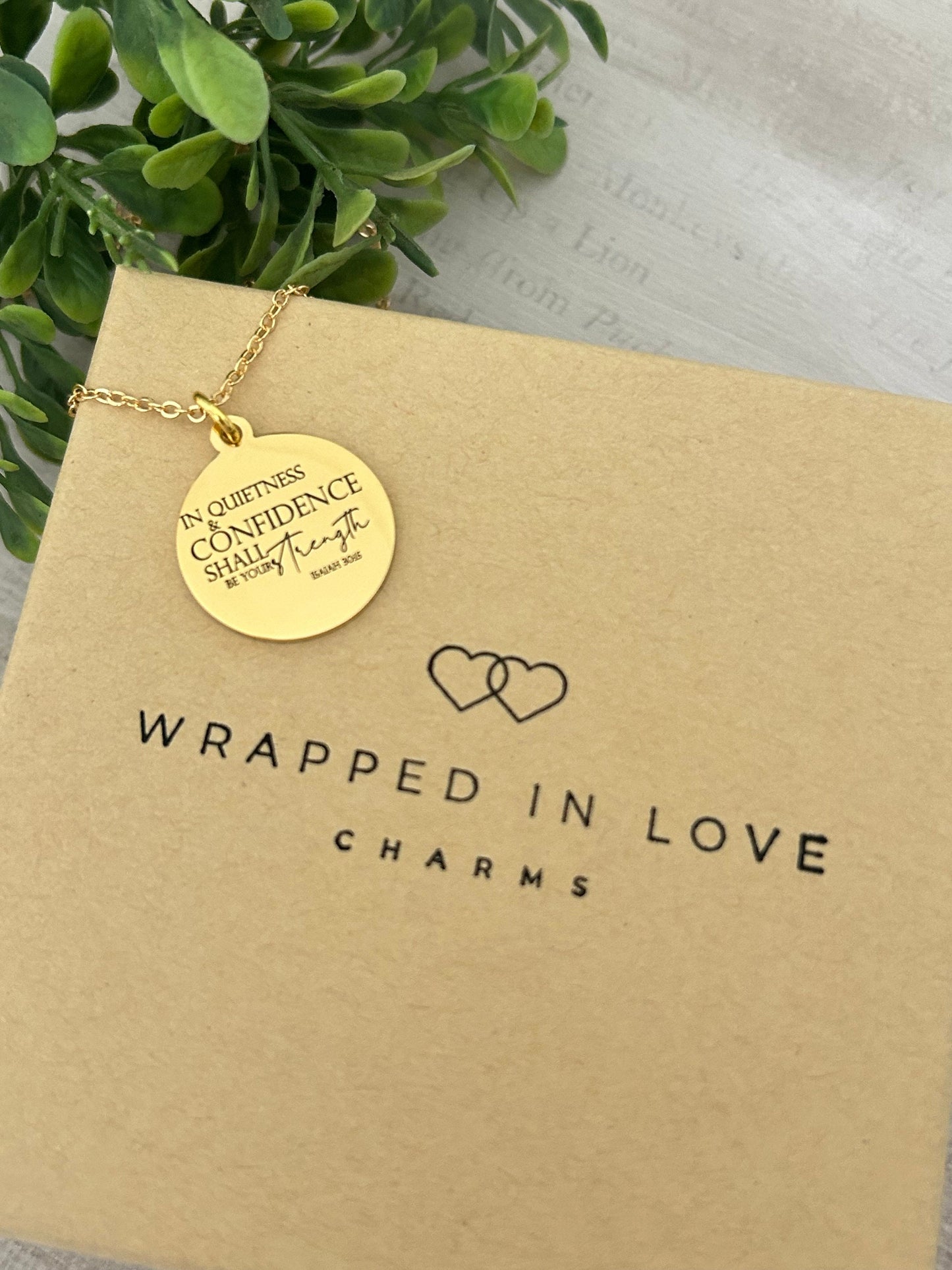 In quietness and confidence is your strength Necklace, Christian Gifts, Introvert Necklace, Calm Confidence Necklace, Silent Power Jewelry