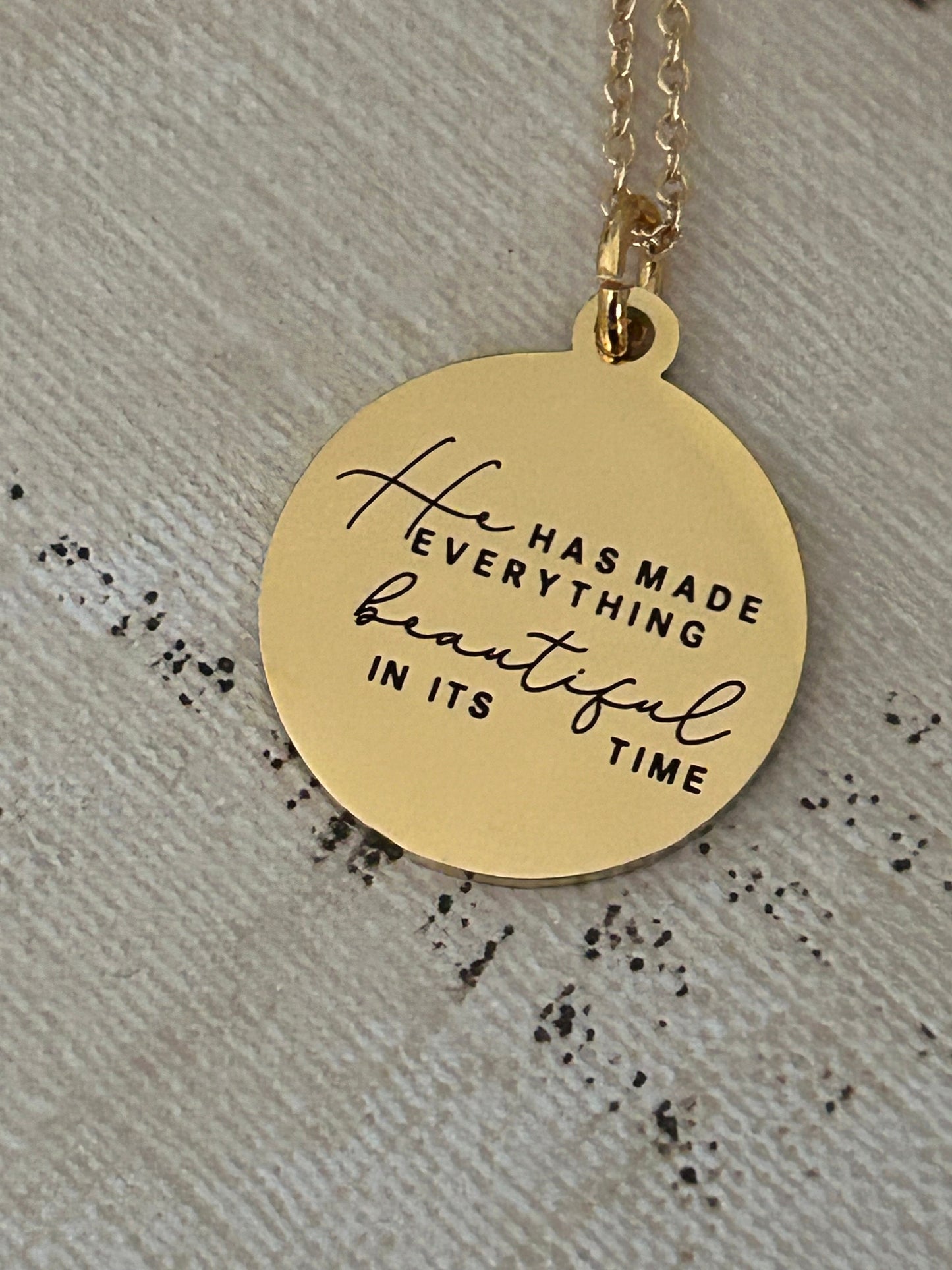 He has Made Everything Beautiful in its Time Bible Verse Necklace, Christian Gifts, Scripture Faith Jewelry, Goodness Necklace, but God