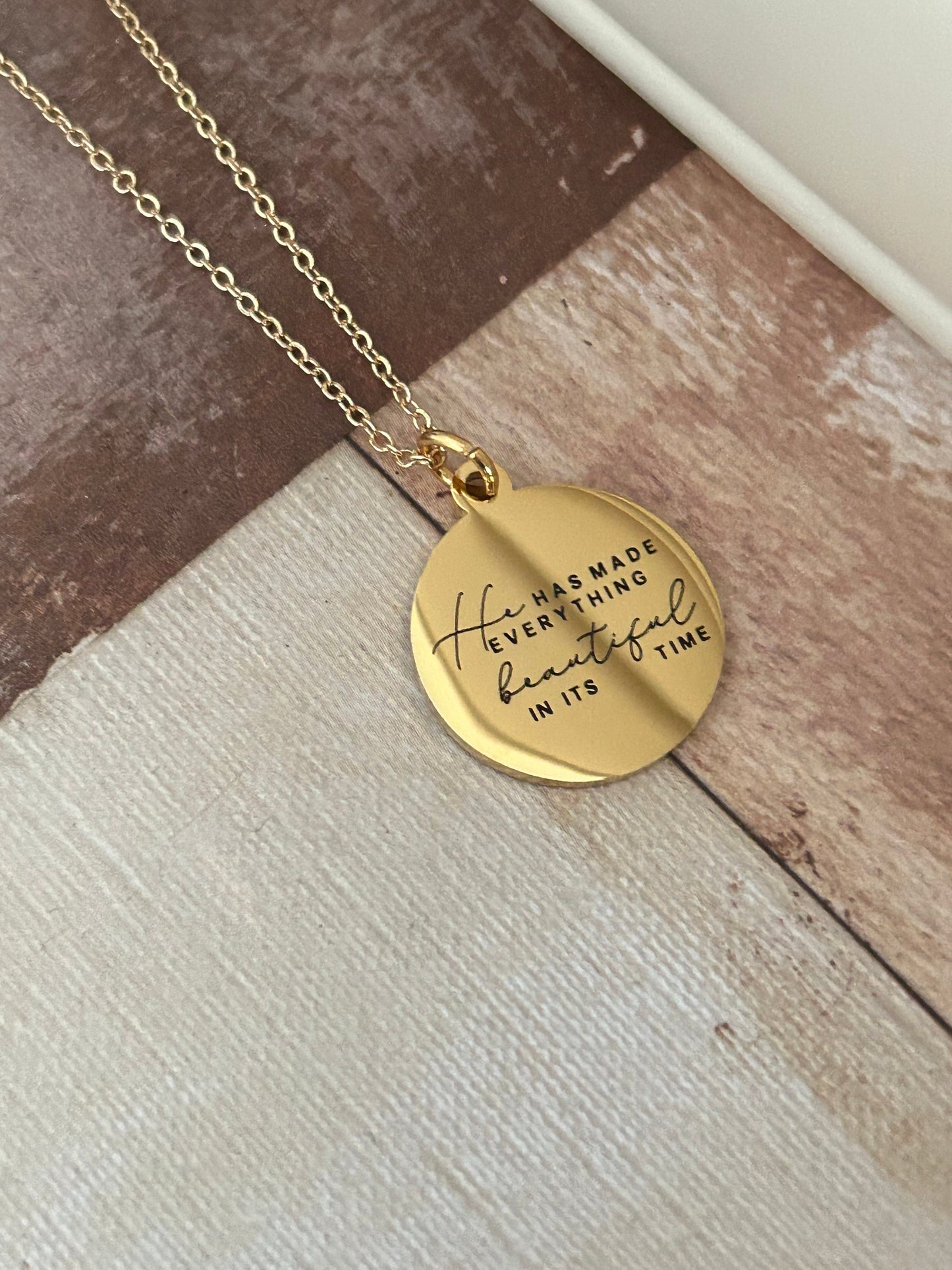 He has Made Everything Beautiful in its Time Bible Verse Necklace, Christian Gifts, Scripture Faith Jewelry, Goodness Necklace, but God