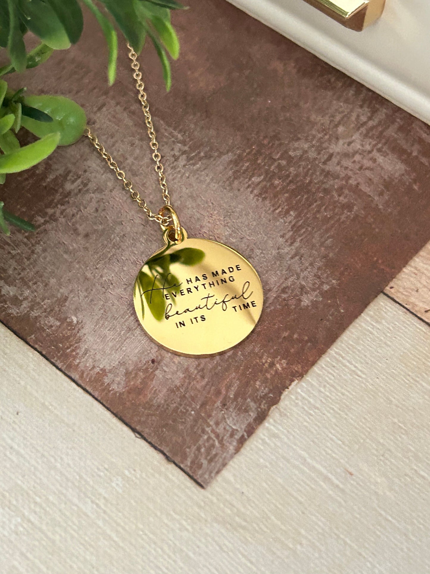 He has Made Everything Beautiful in its Time Bible Verse Necklace, Christian Gifts, Scripture Faith Jewelry, Goodness Necklace, but God