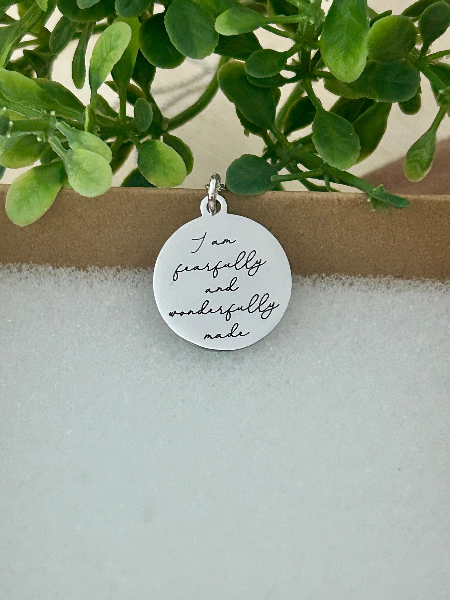 I am Fearfully and Wonderfully made Silver bible verse Necklace, Christian Gifts, Scripture Jewelry, gifts for Mom, Psalm 139:1