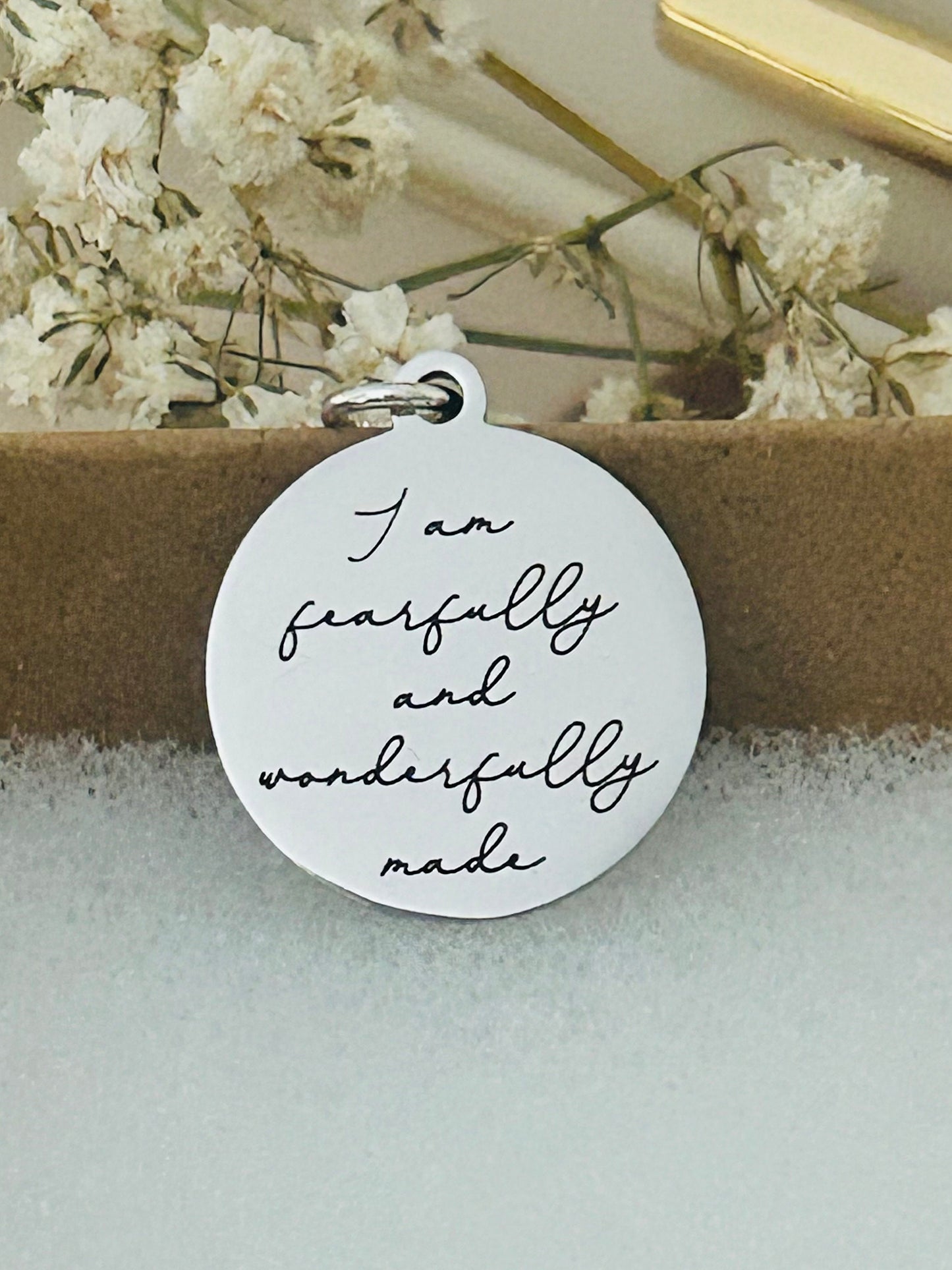 I am Fearfully and Wonderfully made Silver bible verse Necklace, Christian Gifts, Scripture Jewelry, gifts for Mom, Psalm 139:1