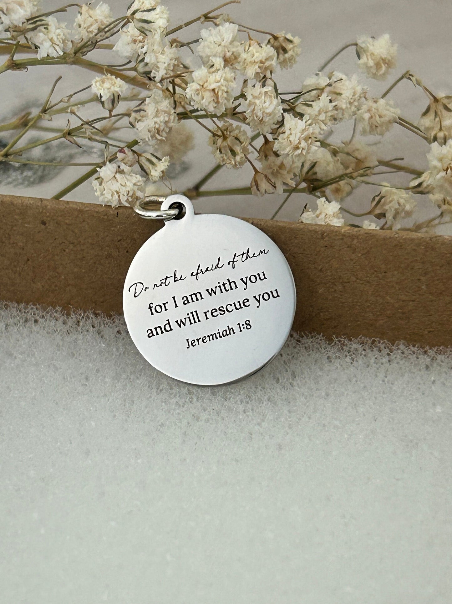 Do not be afraid for I am with you Bible Verse Gold Necklace, Jeremiah 1:8, Christian Jewelry Gifts, Scripture Personalize engraved Necklace