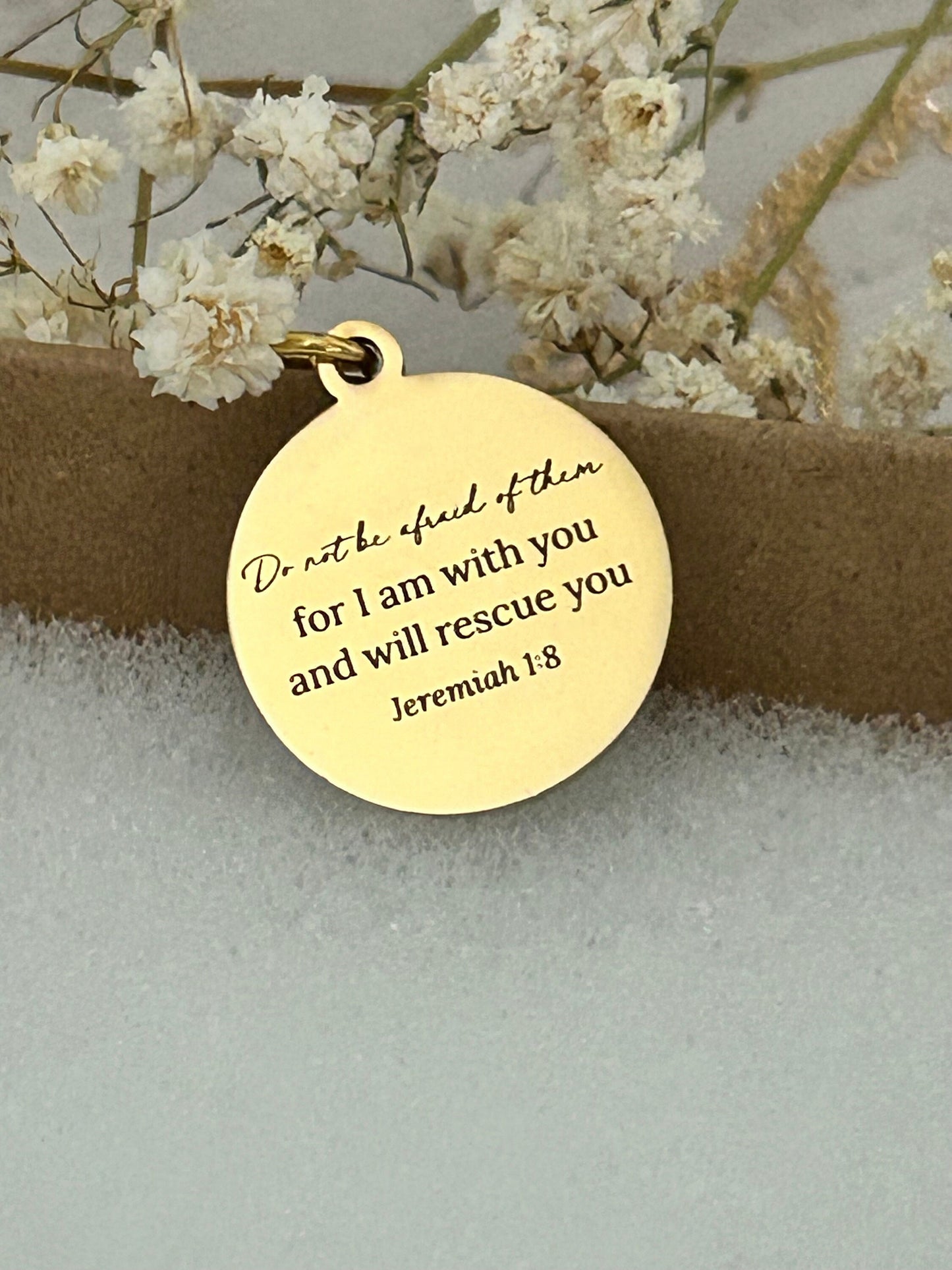 Do not be afraid Bible Verse Necklace, Christian Gifts, Affirmation Necklace, Jeremiah 1:8, Easter Jewelry, Gifts for Mom, Baptism Gifts
