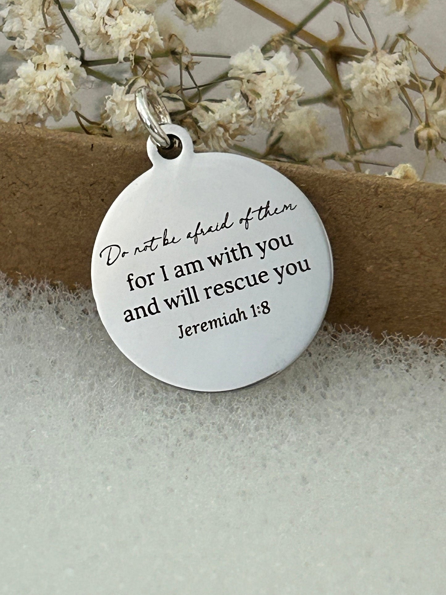 Do not be afraid for I am with you Bible Verse Gold Necklace, Jeremiah 1:8, Christian Jewelry Gifts, Scripture Personalize engraved Necklace