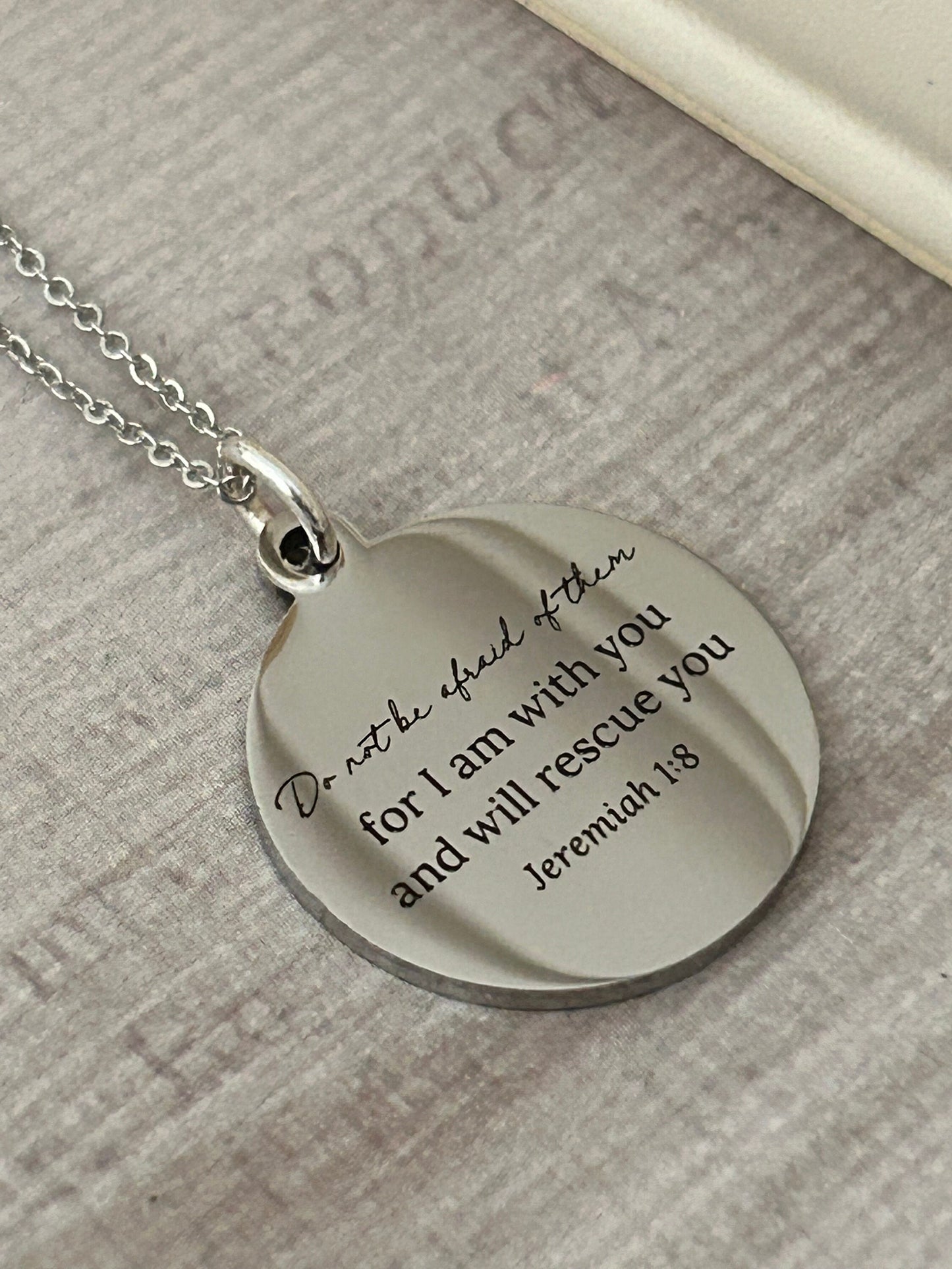 Do not be afraid for I am with you Bible Verse Gold Necklace, Jeremiah 1:8, Christian Jewelry Gifts, Scripture Personalize engraved Necklace