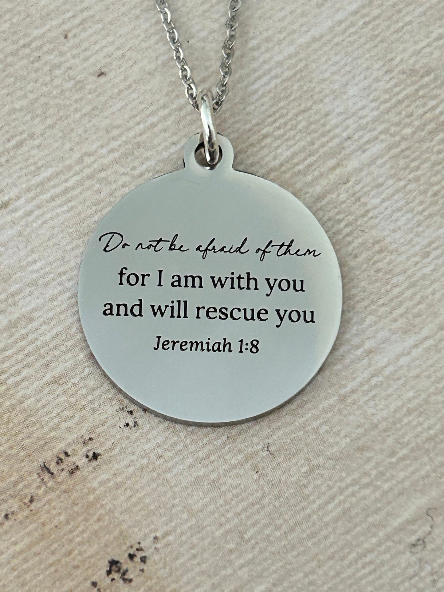 Do not be afraid for I am with you Bible Verse Gold Necklace, Jeremiah 1:8, Christian Jewelry Gifts, Scripture Personalize engraved Necklace