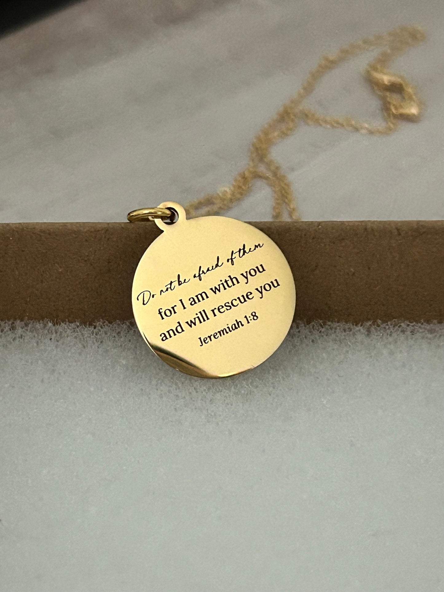 Do not be afraid Bible Verse Necklace, Christian Gifts, Affirmation Necklace, Jeremiah 1:8, Easter Jewelry, Gifts for Mom, Baptism Gifts