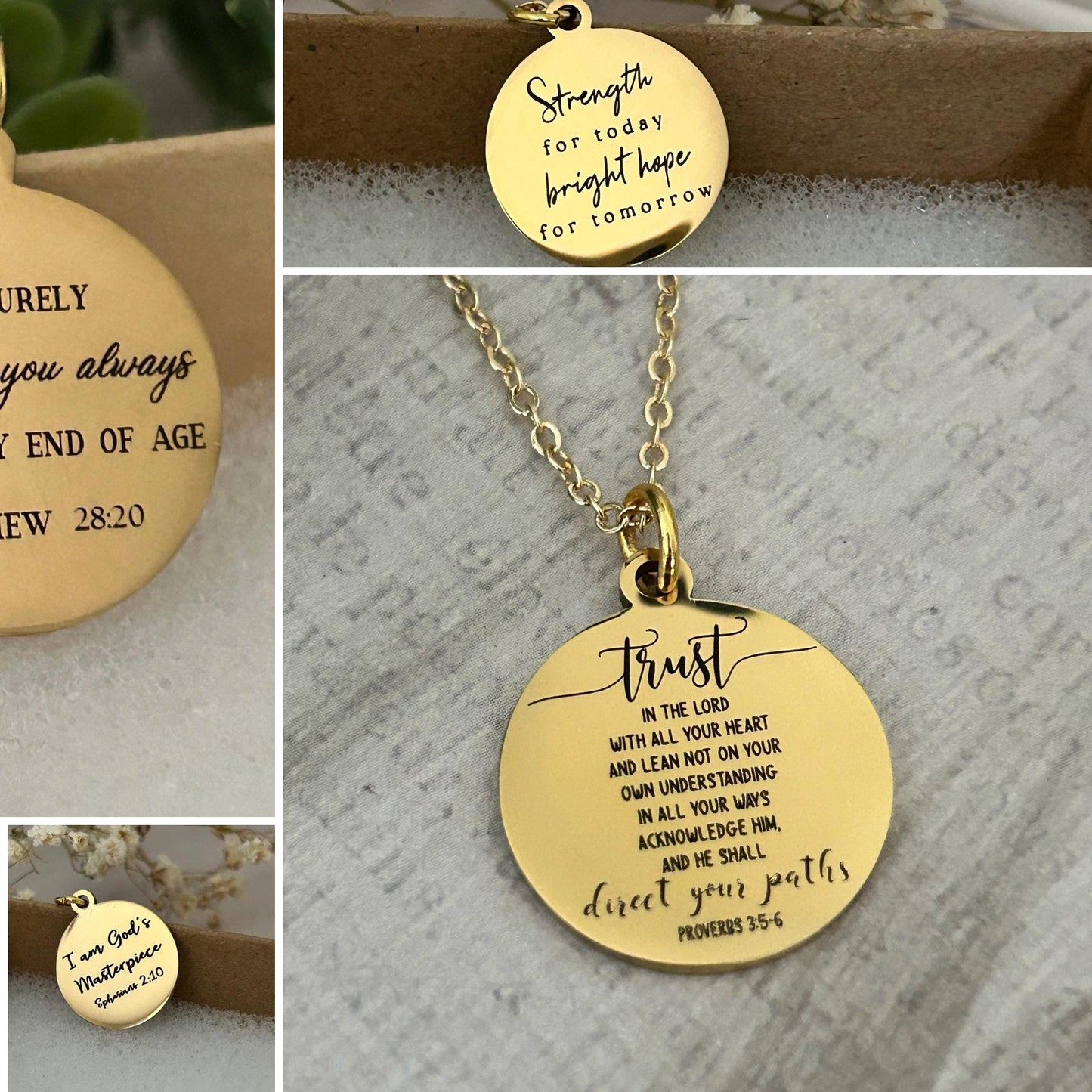 Isaiah 40:31 Bible Verse Necklace, But Those Who Wait On The Lord, Christian Gifts, Scripture Jewelry, Motivational Gifts, Engraved Jewelry
