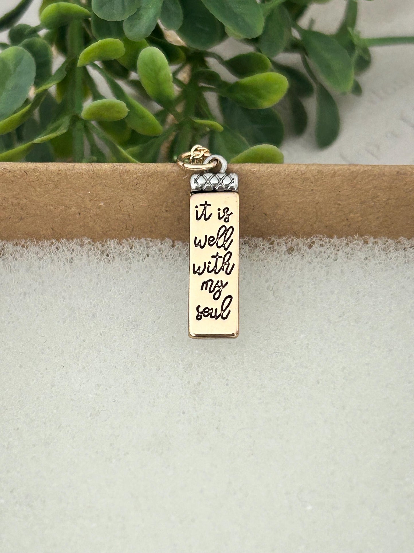 It is Well with My Soul Dainty Christian Necklace, 14K Gold Plated, Christian Gifts, Scripture Jewelry, Motivational Gifts Pendants