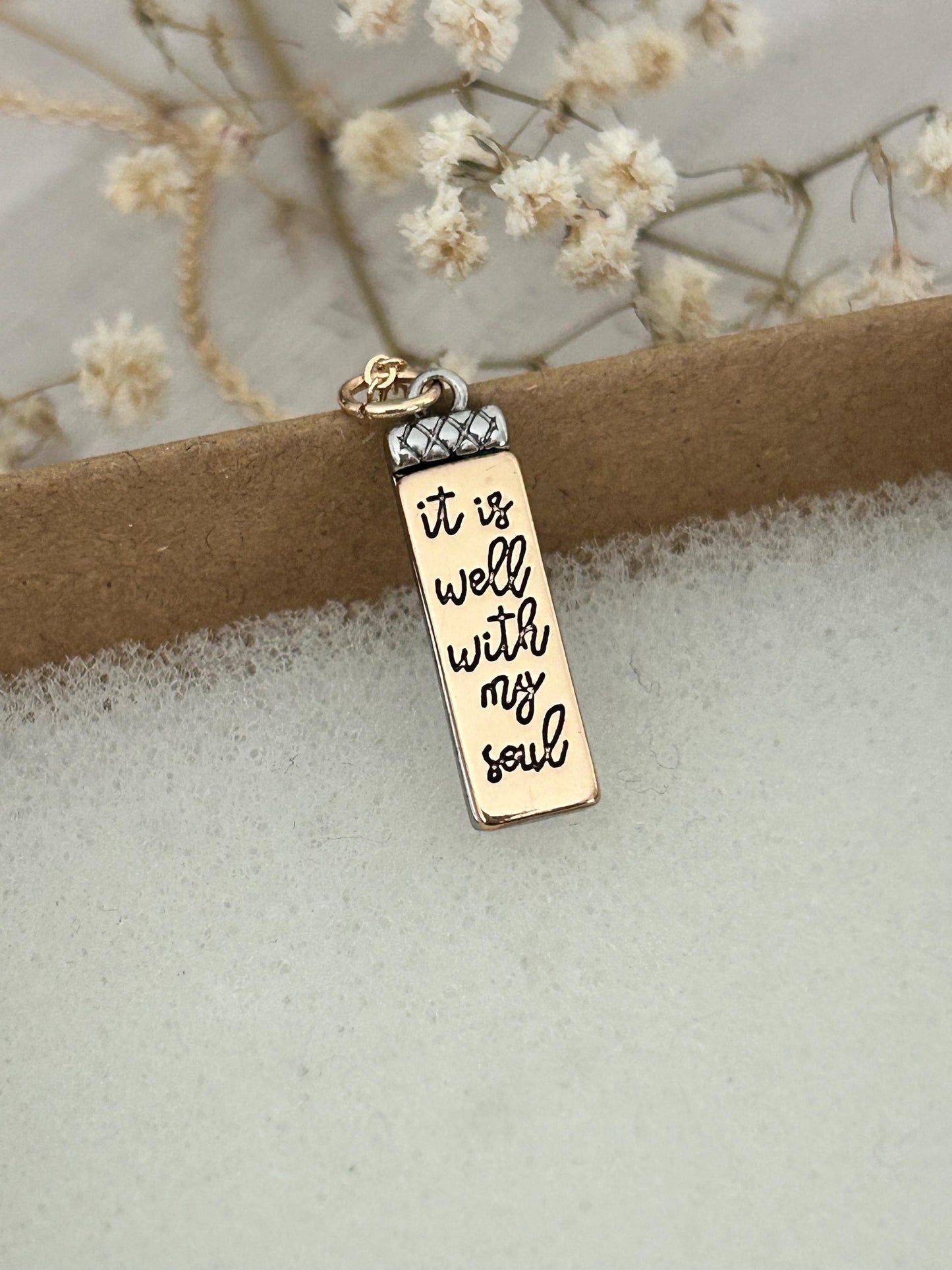 It is Well with My Soul Dainty Christian Necklace, 14K Gold Plated, Christian Gifts, Scripture Jewelry, Motivational Gifts Pendants