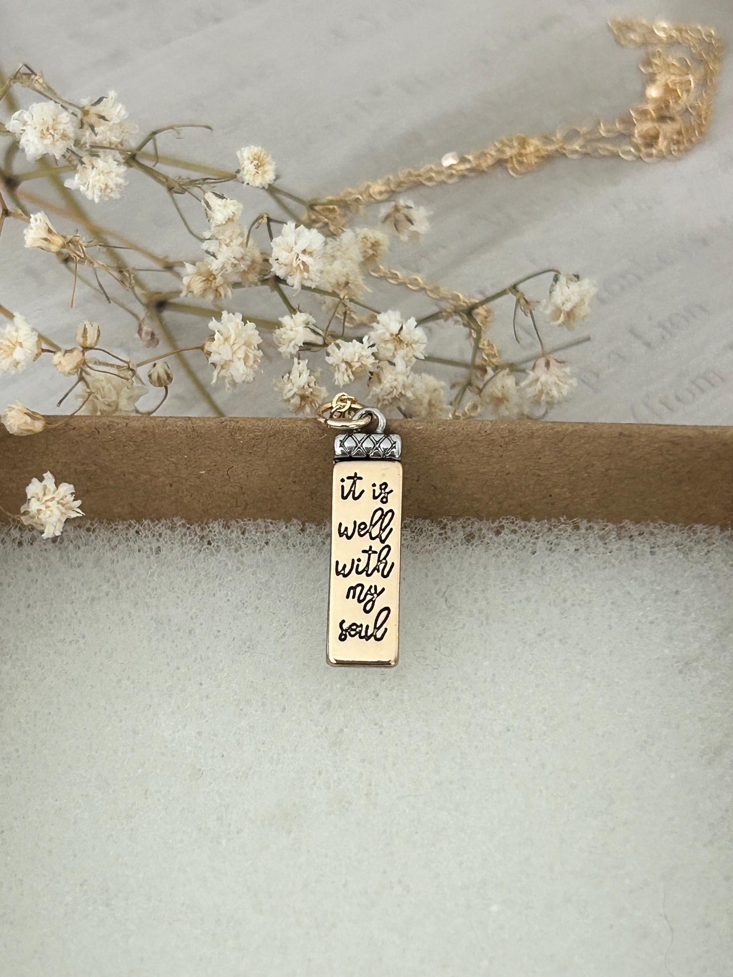 It is Well with My Soul Dainty Christian Necklace, 14K Gold Plated, Christian Gifts, Scripture Jewelry, Motivational Gifts Pendants