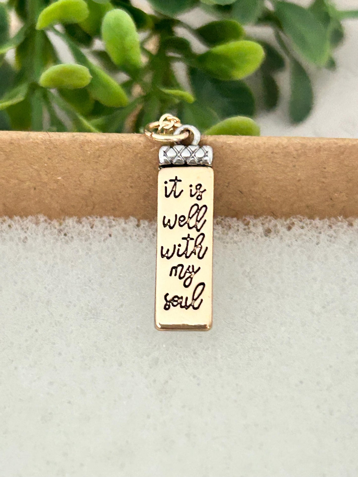 It is Well with My Soul Dainty Christian Necklace, 14K Gold Plated, Christian Gifts, Scripture Jewelry, Motivational Gifts Pendants