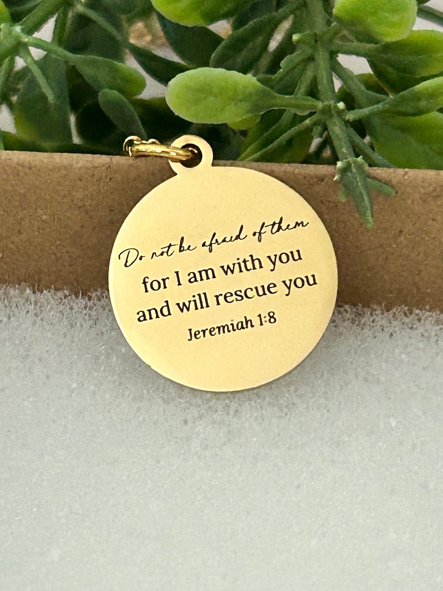 Do not be afraid Bible Verse Necklace, Christian Gifts, Affirmation Necklace, Jeremiah 1:8, Easter Jewelry, Gifts for Mom, Baptism Gifts