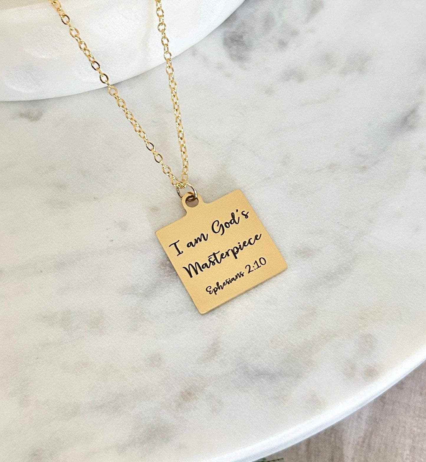 I Am Gods Masterpiece Bible Verse Necklace,Christian Gifts,Motivational Necklace,Meaningful gifts,Ephesians 2:10 Jewelry,Affirmation Baptism