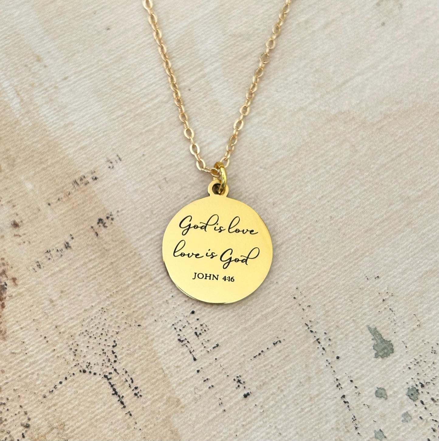 God is Love Love is God Bible Verse Necklace, John 4:16, Christian Women Gifts, Faith Jewelry, Scripture Necklace, Baptism, Birthday Gift