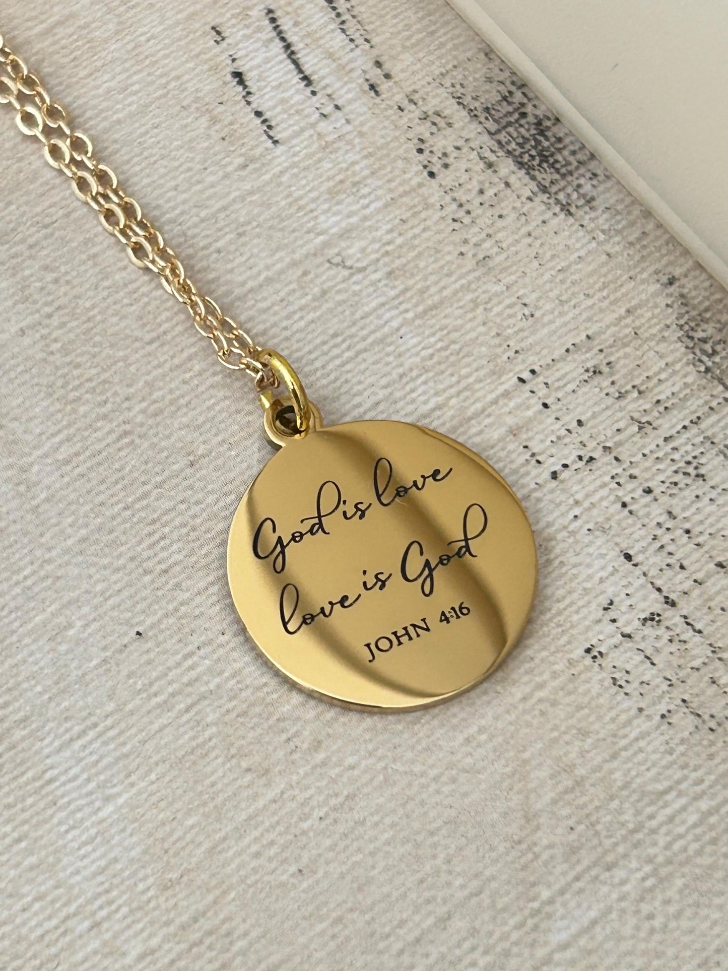God is Love Love is God Bible Verse Necklace, John 4:16, Christian Women Gifts, Faith Jewelry, Scripture Necklace, Baptism, Birthday Gift