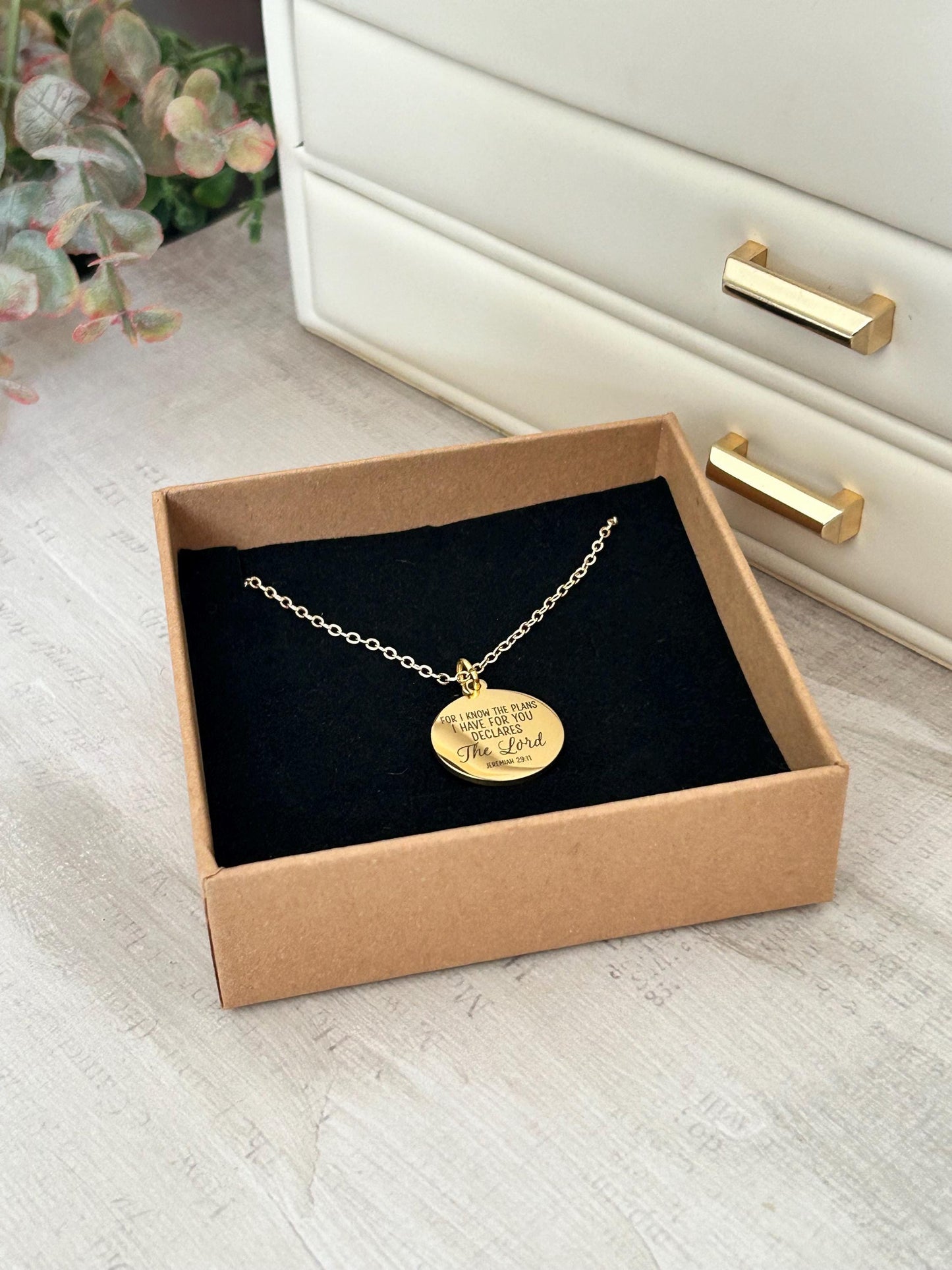 For I Know the Plans I Have For You Bible Verse Necklace Jeremiah 29:11, Christian Gifts, Scripture Jewelry, Motivational Gifts, baptism