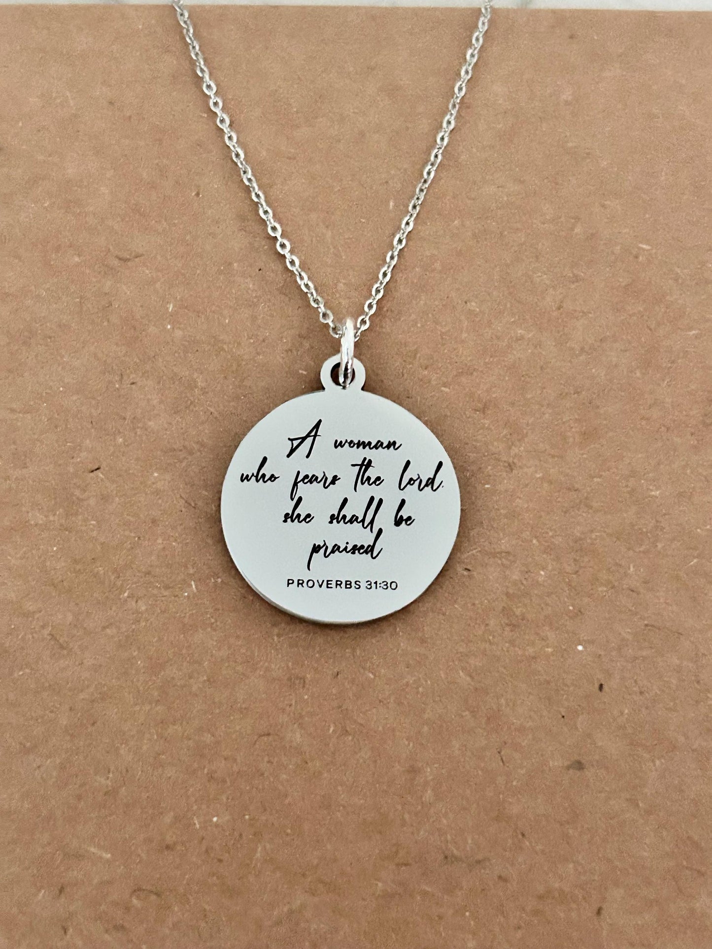 Proverbs 31 Women Christian Necklace, A Woman who fears The Lord, Christian Gifts, Bible Verse Necklace, Proverbs Woman, Retreat Gifts