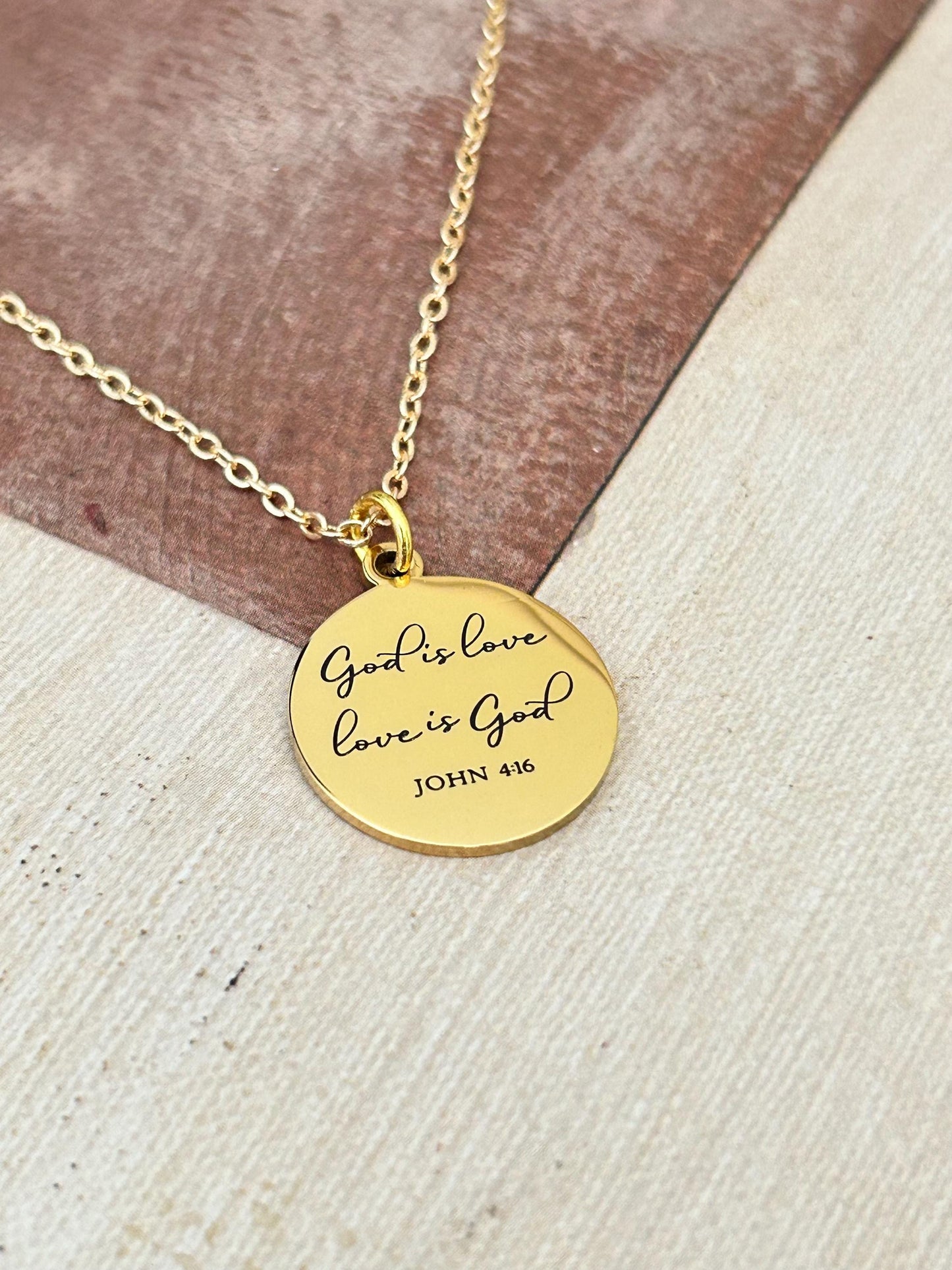 God is Love Love is God Bible Verse Necklace, John 4:16, Christian Women Gifts, Faith Jewelry, Scripture Necklace, Baptism, Birthday Gift