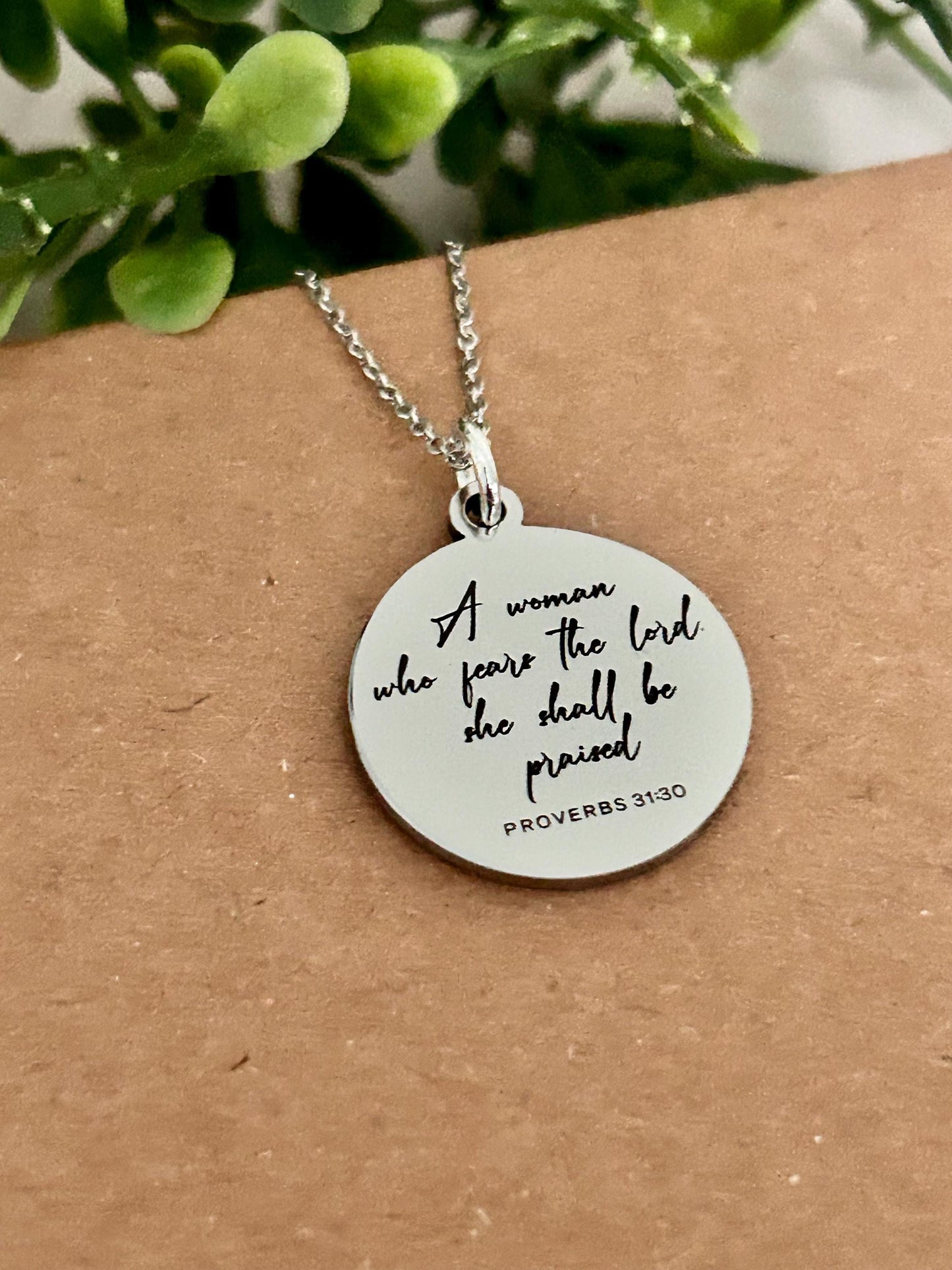 Proverbs 31 Women Christian Necklace, A Woman who fears The Lord, Christian Gifts, Bible Verse Necklace, Proverbs Woman, Retreat Gifts