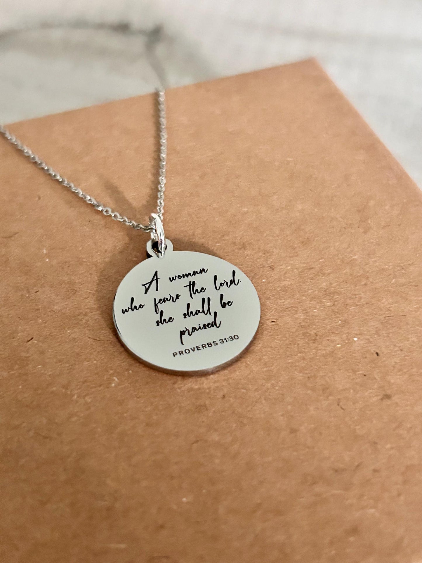 Proverbs 31 Women Christian Necklace, A Woman who fears The Lord, Christian Gifts, Bible Verse Necklace, Proverbs Woman, Retreat Gifts