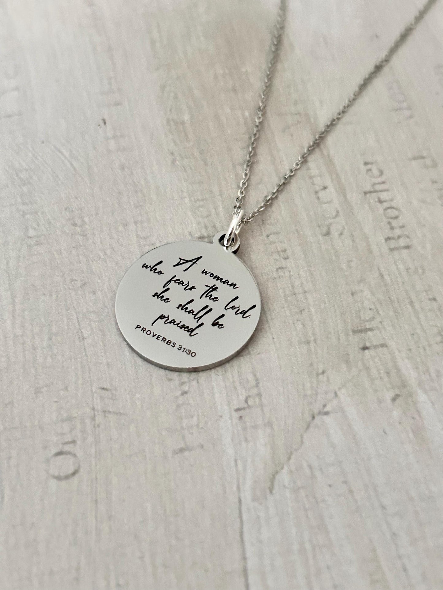 Proverbs 31 Women Christian Necklace, A Woman who fears The Lord, Christian Gifts, Bible Verse Necklace, Proverbs Woman, Retreat Gifts
