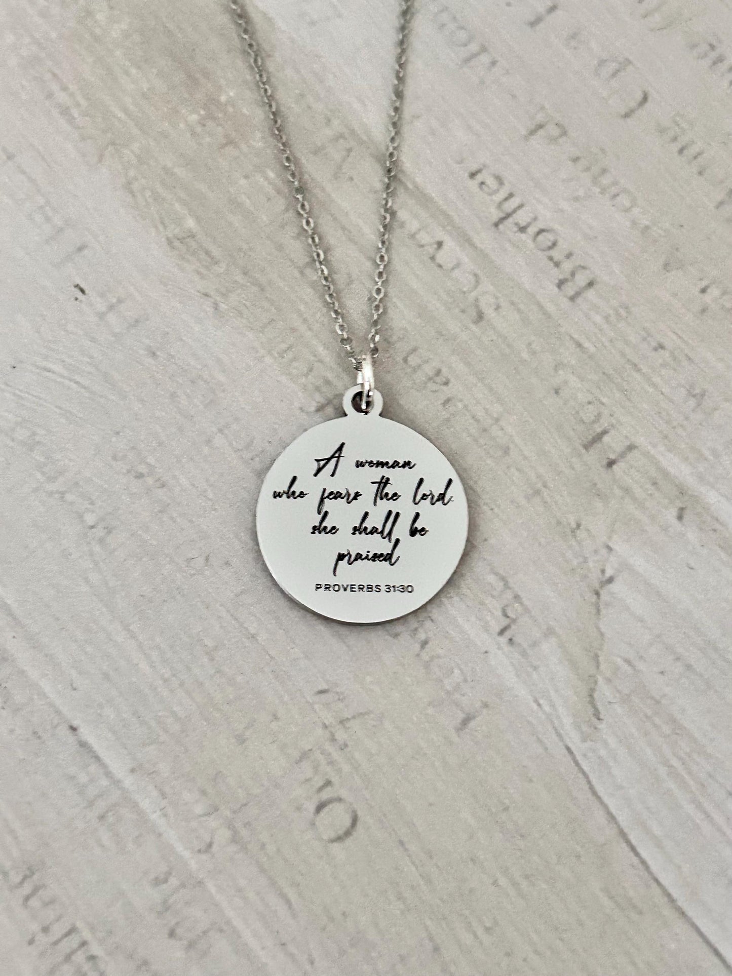 Proverbs 31 Women Christian Necklace, A Woman who fears The Lord, Christian Gifts, Bible Verse Necklace, Proverbs Woman, Retreat Gifts