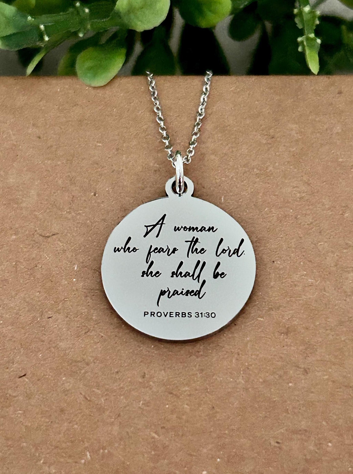 Proverbs 31 Women Christian Necklace, A Woman who fears The Lord, Christian Gifts, Bible Verse Necklace, Proverbs Woman, Retreat Gifts