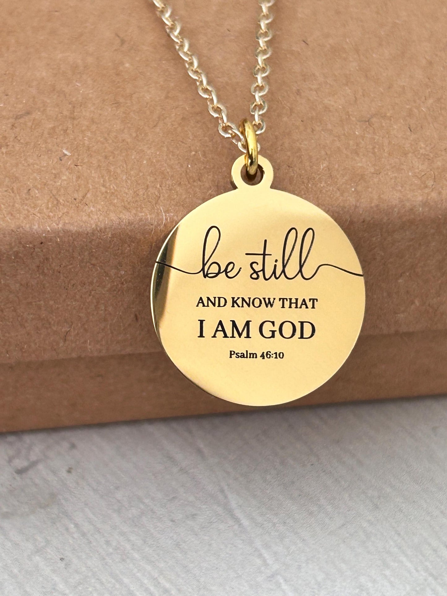 Be Still and Know Necklace | Psalm 46:10 Necklace | Christian Necklace | Bible Verse Jewelry | Faith Jewelry | Christian Gift for Women