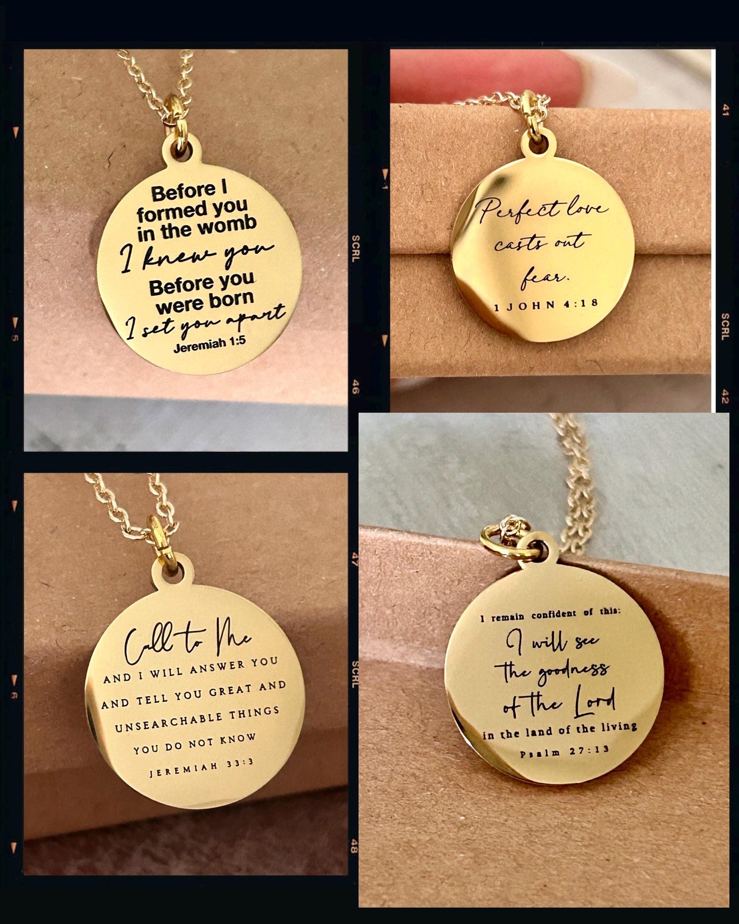 Personalized Bible Verse Necklace, Christian Jewelry, Faith Necklace, Scripture Quote Charms, Baptism, Christian Gifts, Custom Birthday Gift