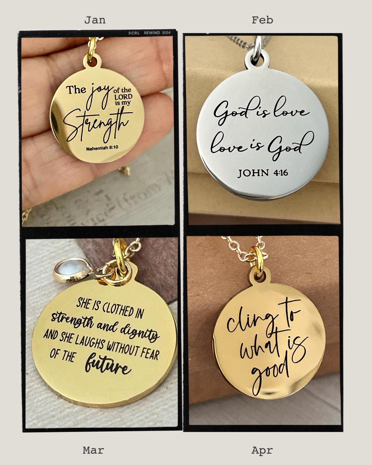 Personalized Bible Verse Necklace, Christian Jewelry, Faith Necklace, Scripture Quote Charms, Baptism, Christian Gifts, Custom Birthday Gift