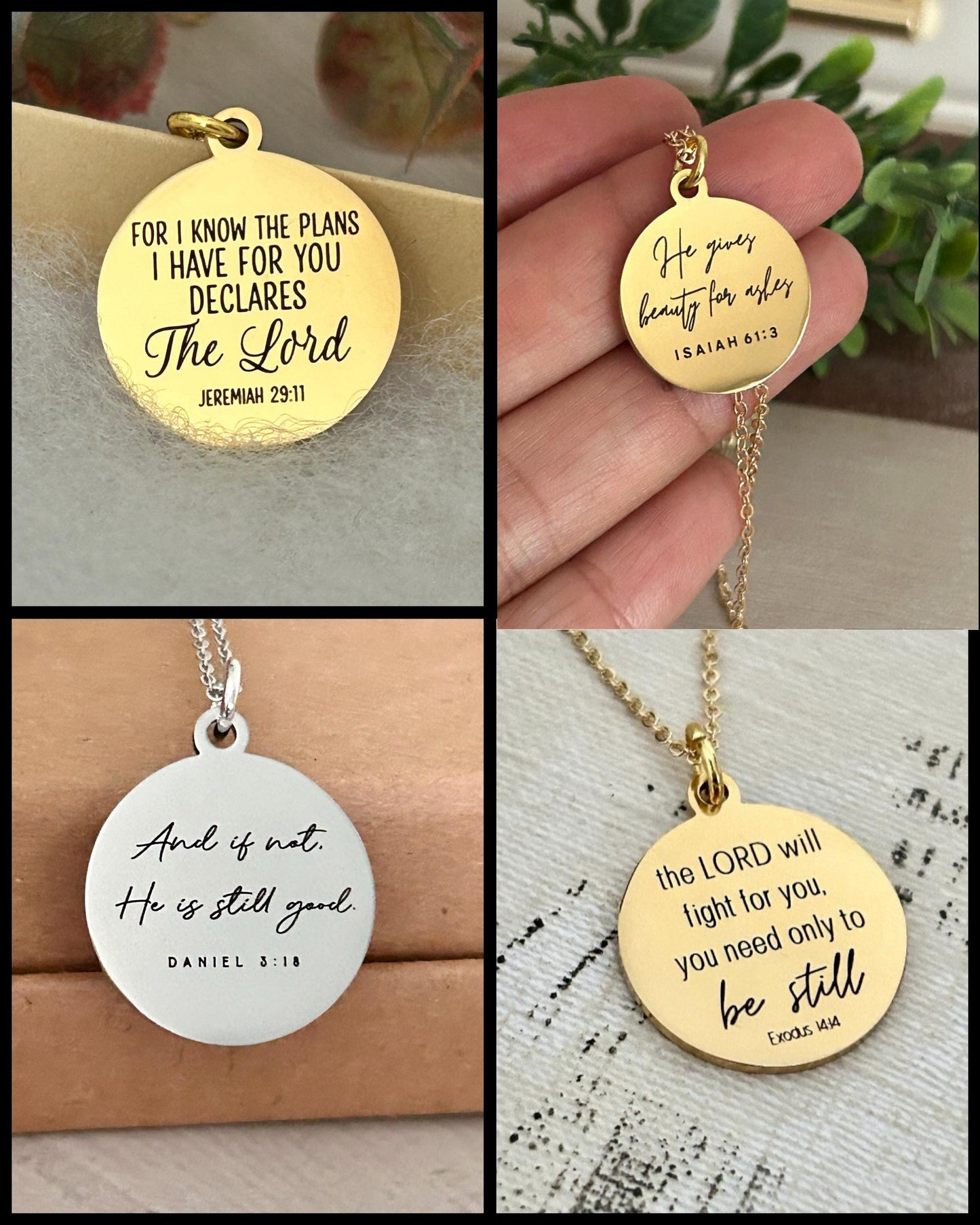 Personalized Bible Verse Necklace, Christian Jewelry, Faith Necklace, Scripture Quote Charms, Baptism, Christian Gifts, Custom Birthday Gift