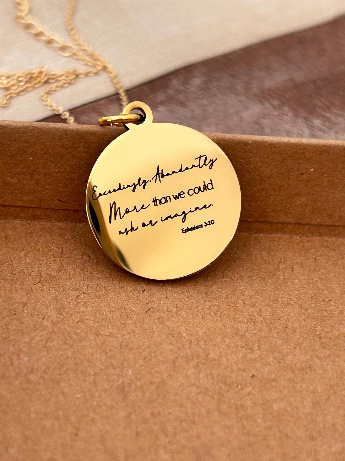 Ephesians 3:20 bible Verse Necklace, Exceedingly Abundantly Above All We Ask Or Imagine, Christian Gifts, Scripture Jewelry, Gifts for her