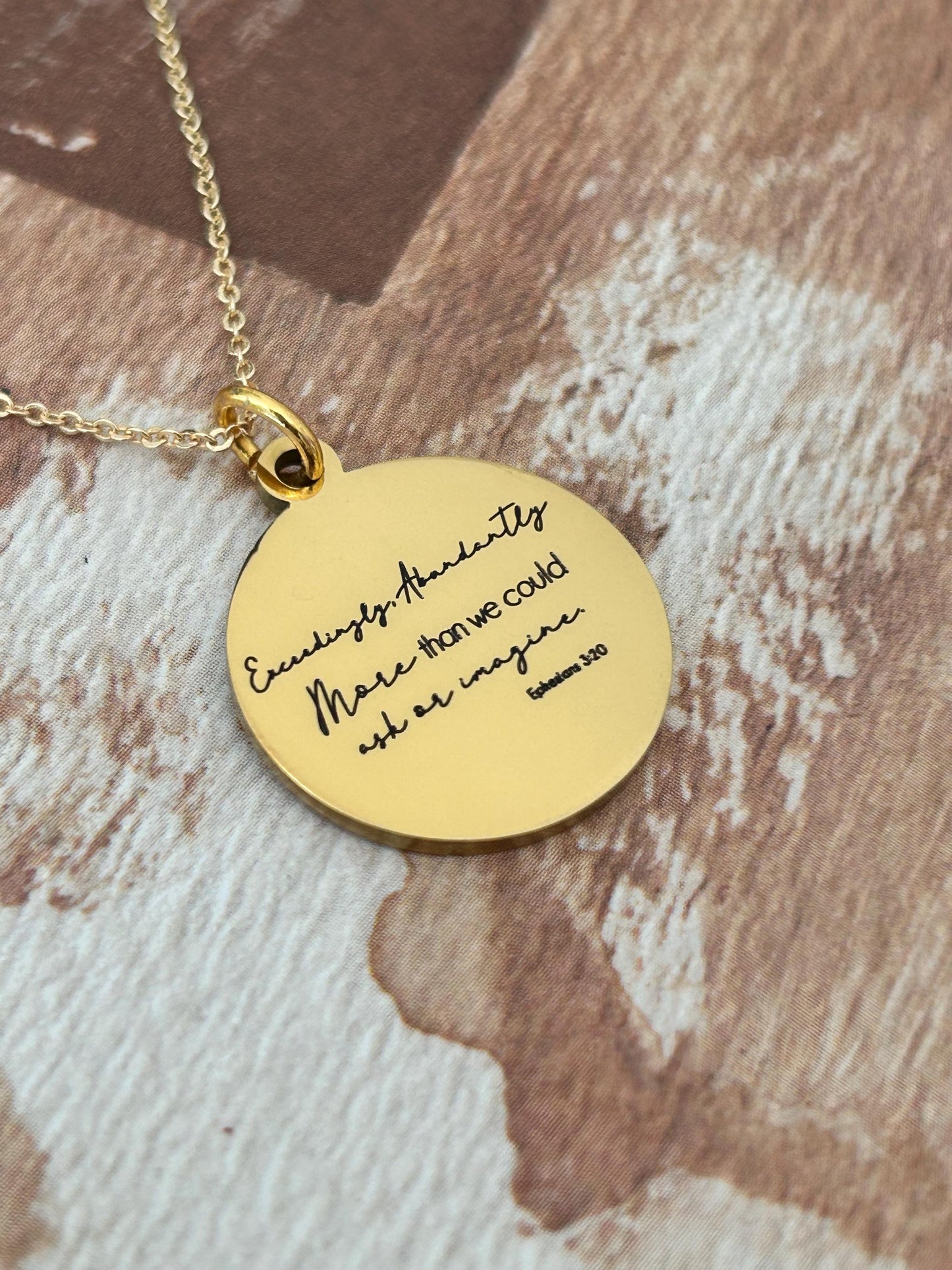 Ephesians 3:20 bible Verse Necklace, Exceedingly Abundantly Above All We Ask Or Imagine, Christian Gifts, Scripture Jewelry, Gifts for her