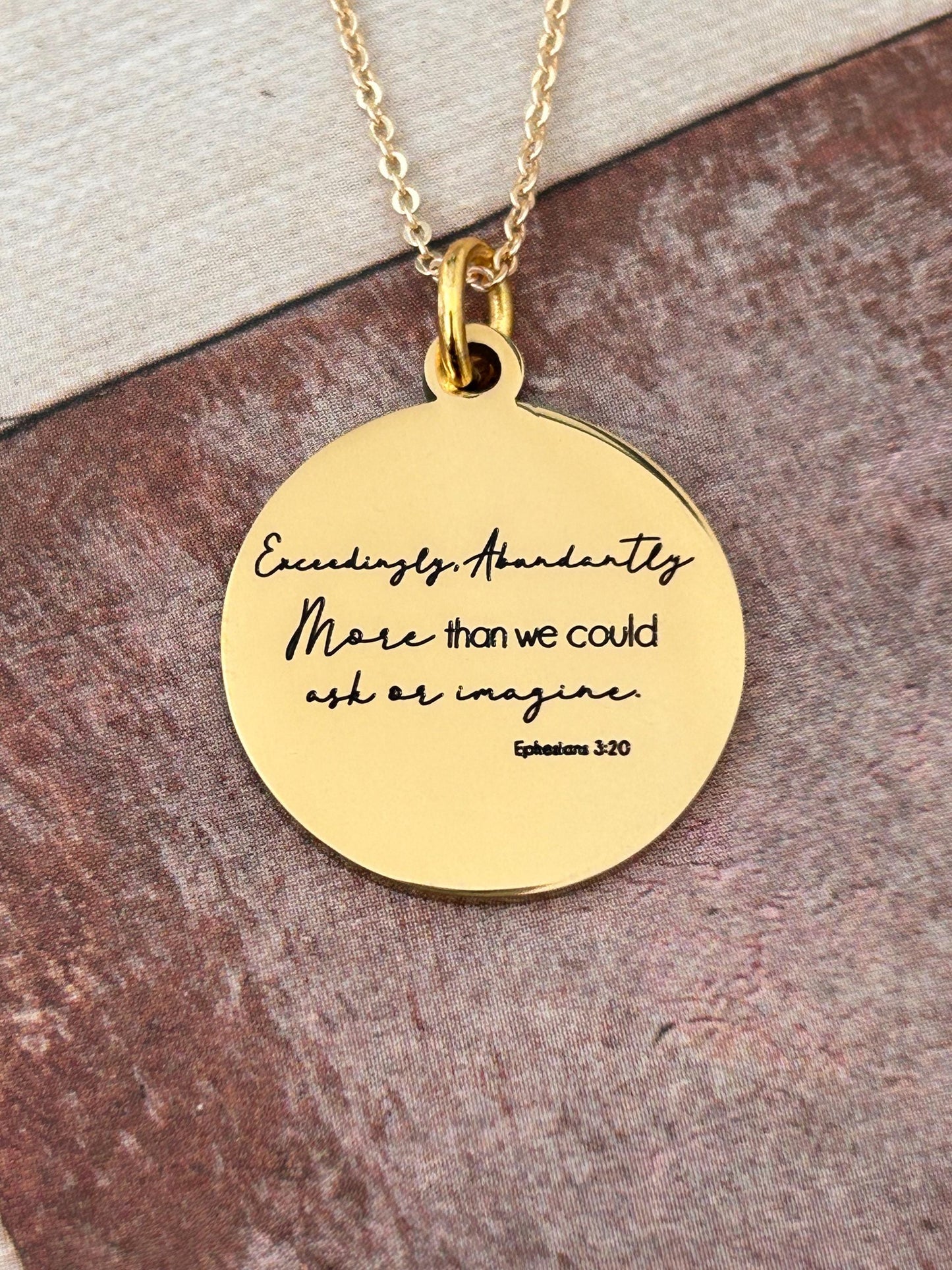 Ephesians 3:20 bible Verse Necklace, Exceedingly Abundantly Above All We Ask Or Imagine, Christian Gifts, Scripture Jewelry, Gifts for her