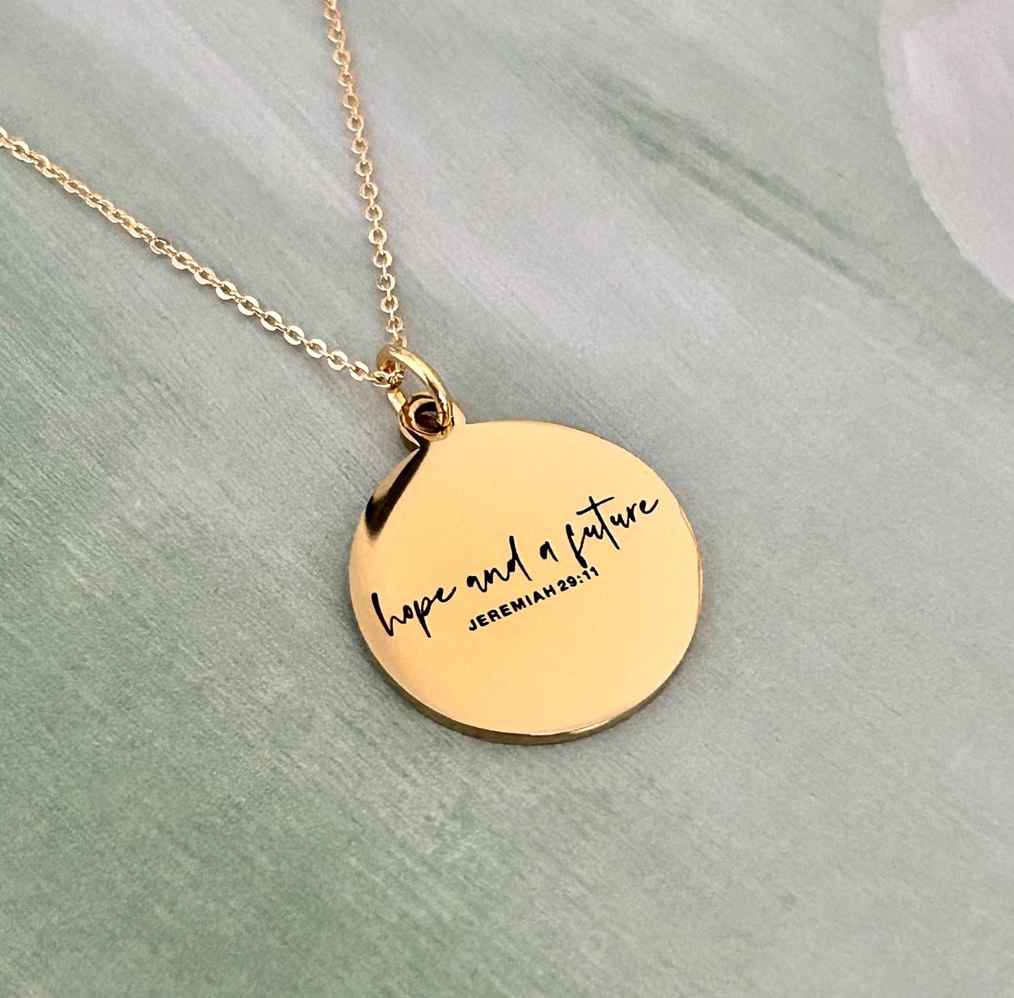 Hope and a Future Custom Bible Verse Necklace, Jeremiah 29:11, Christian Gifts, Scripture Jewelry, Motivational Gift, Hope Necklace, Baptism