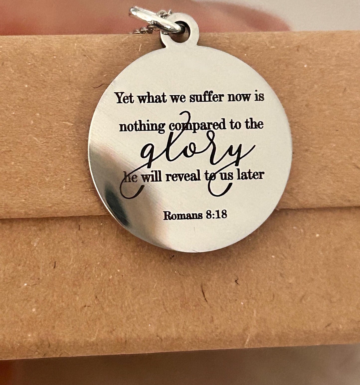 Christian Quote Romans 8:18 Bible Verse Necklace, Christian Gifts for Women, Scripture Jewelry, Meaningful Gifts, Motivational Jewelry