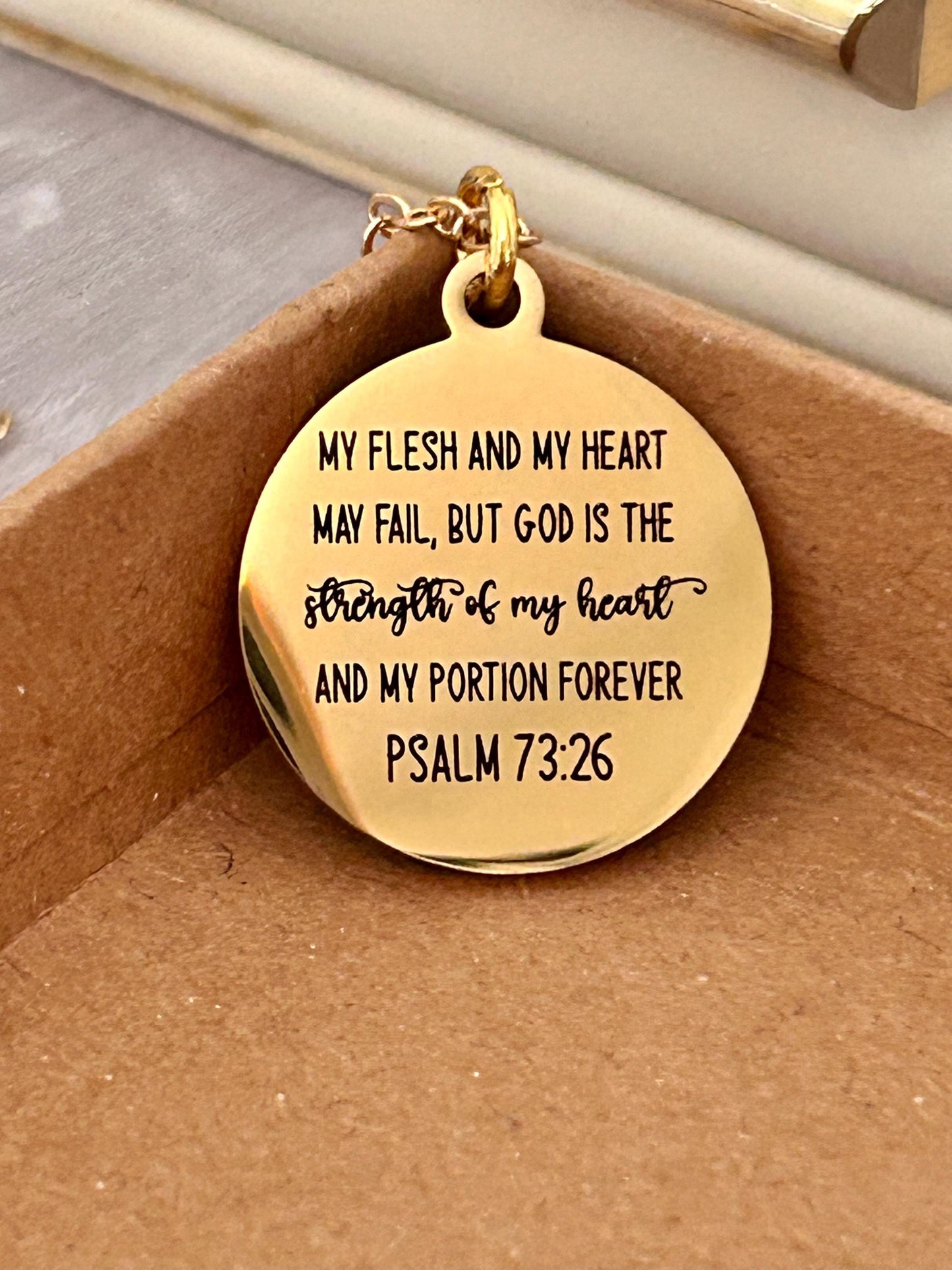 Psalm 73:26 But God Bible Verse Necklace, My Flesh and My heart may fail, Christian Gifts, Scripture Jewelry, Get well motivational gifts