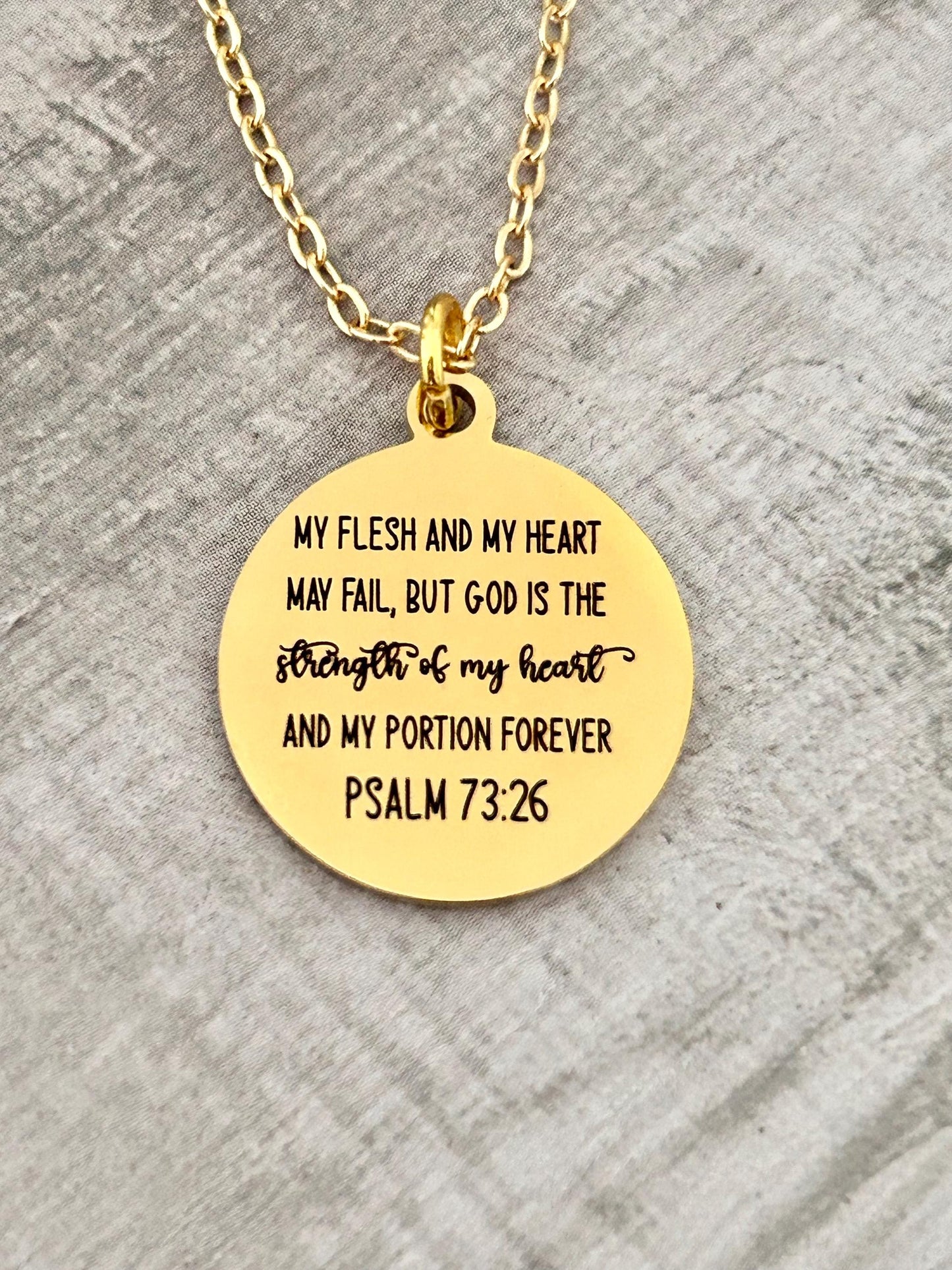 Psalm 73:26 But God Bible Verse Necklace, My Flesh and My heart may fail, Christian Gifts, Scripture Jewelry, Get well motivational gifts