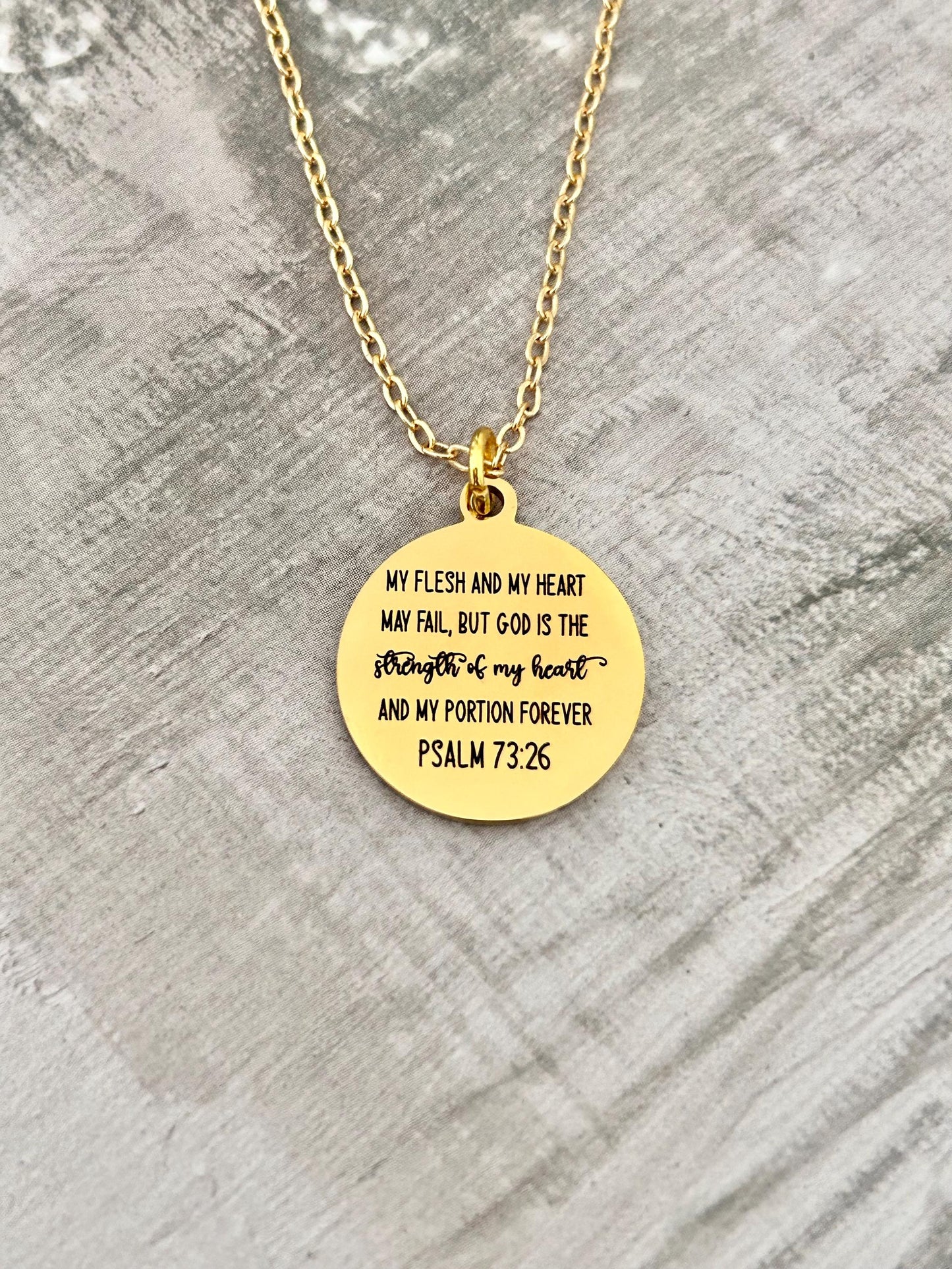 Psalm 73:26 But God Bible Verse Necklace, My Flesh and My heart may fail, Christian Gifts, Scripture Jewelry, Get well motivational gifts
