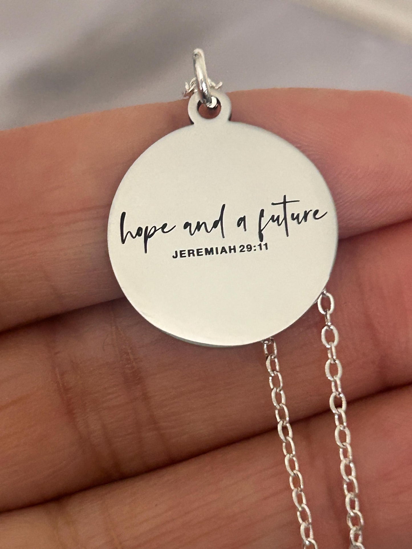 Hope and a Future Bible Verse Necklace, Jeremiah 29:11, Christian Gifts, Scripture Jewelry, Motivational Gift, Hope Necklace, Baptism Gift