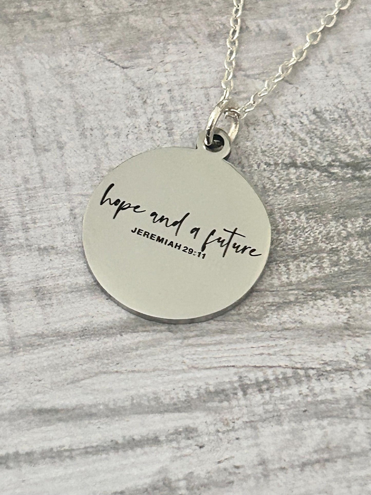 Hope and a Future Bible Verse Necklace, Jeremiah 29:11, Christian Gifts, Scripture Jewelry, Motivational Gift, Hope Necklace, Baptism Gift