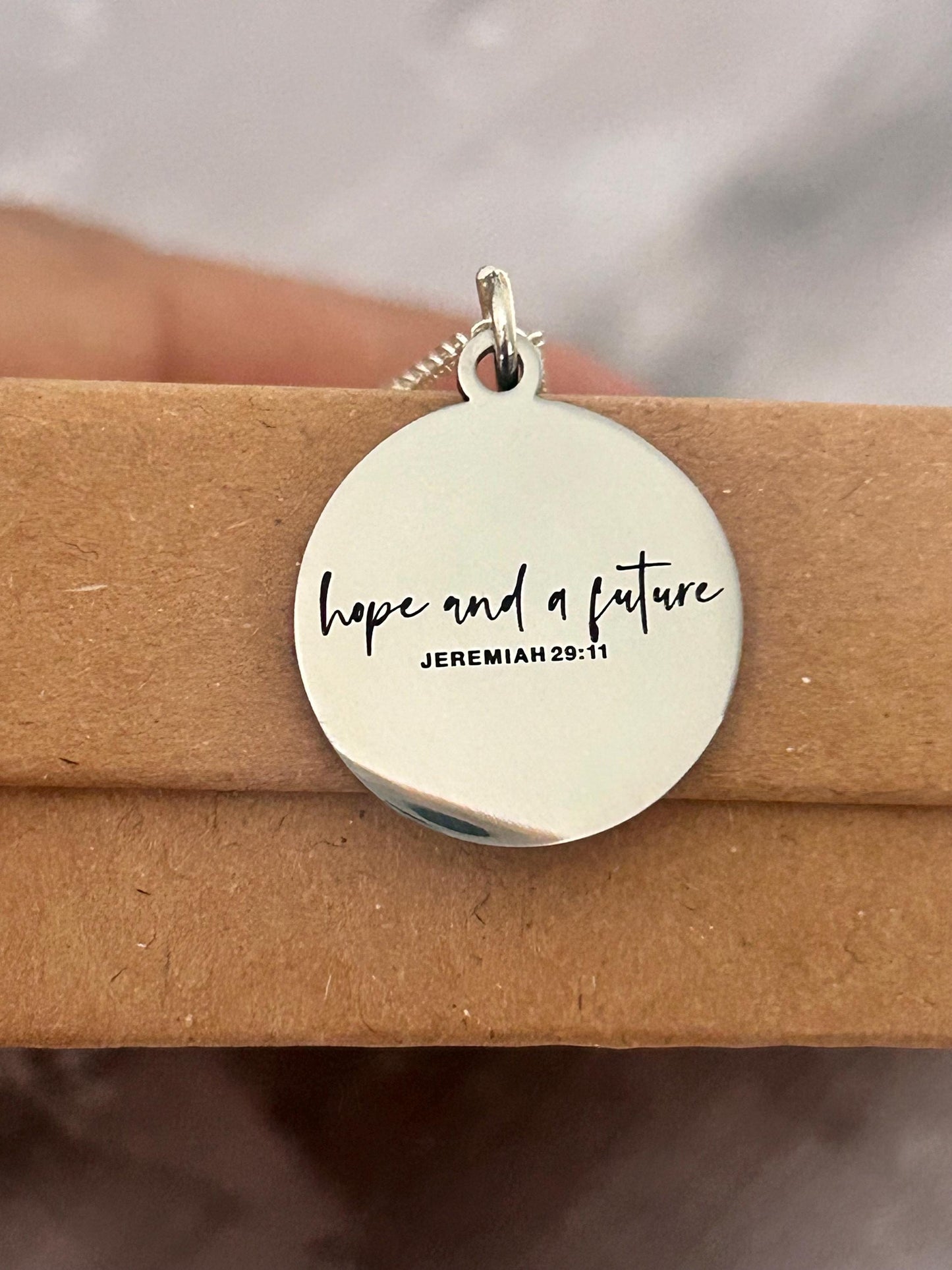 Hope and a Future Bible Verse Necklace, Jeremiah 29:11, Christian Gifts, Scripture Jewelry, Motivational Gift, Hope Necklace, Baptism Gift