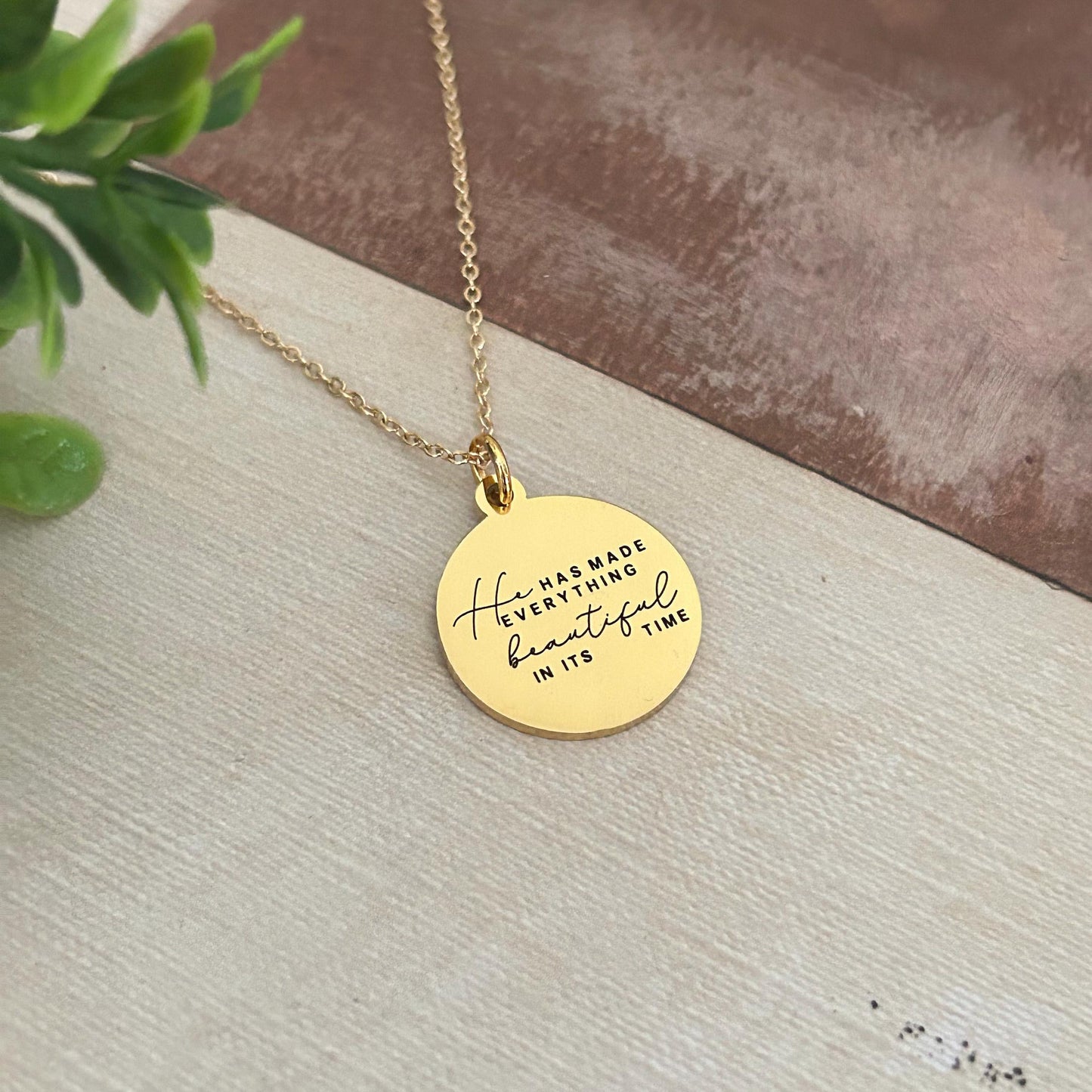 He has Made Everything Beautiful in its Time Bible Verse Necklace, Christian Gifts, Scripture Faith Jewelry, Goodness Necklace, but God