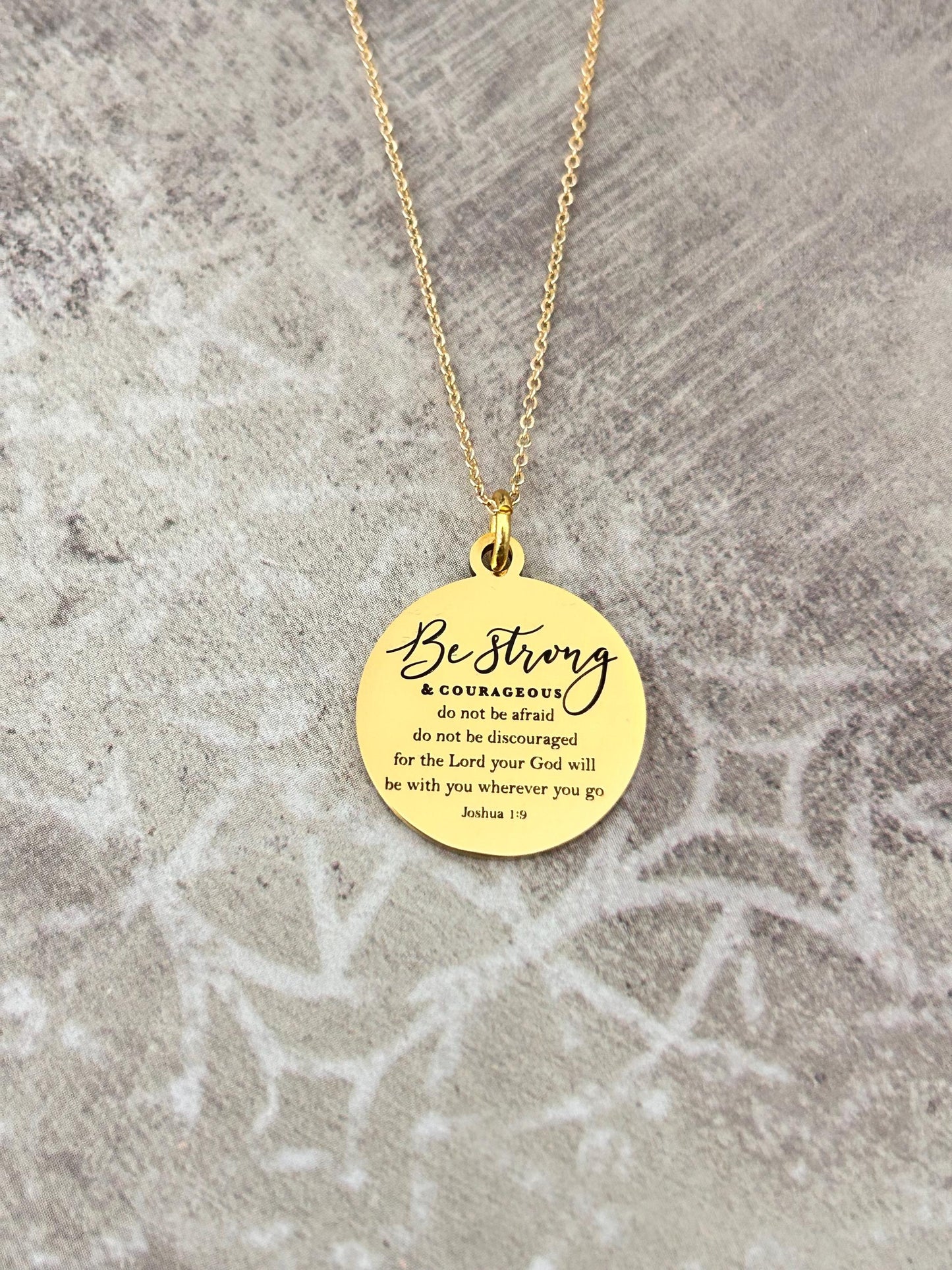 Joshua 1:9 Gold Necklace, Christian Gift for Her, Faith Jewelry, Inspirational Bible Verse Gift
