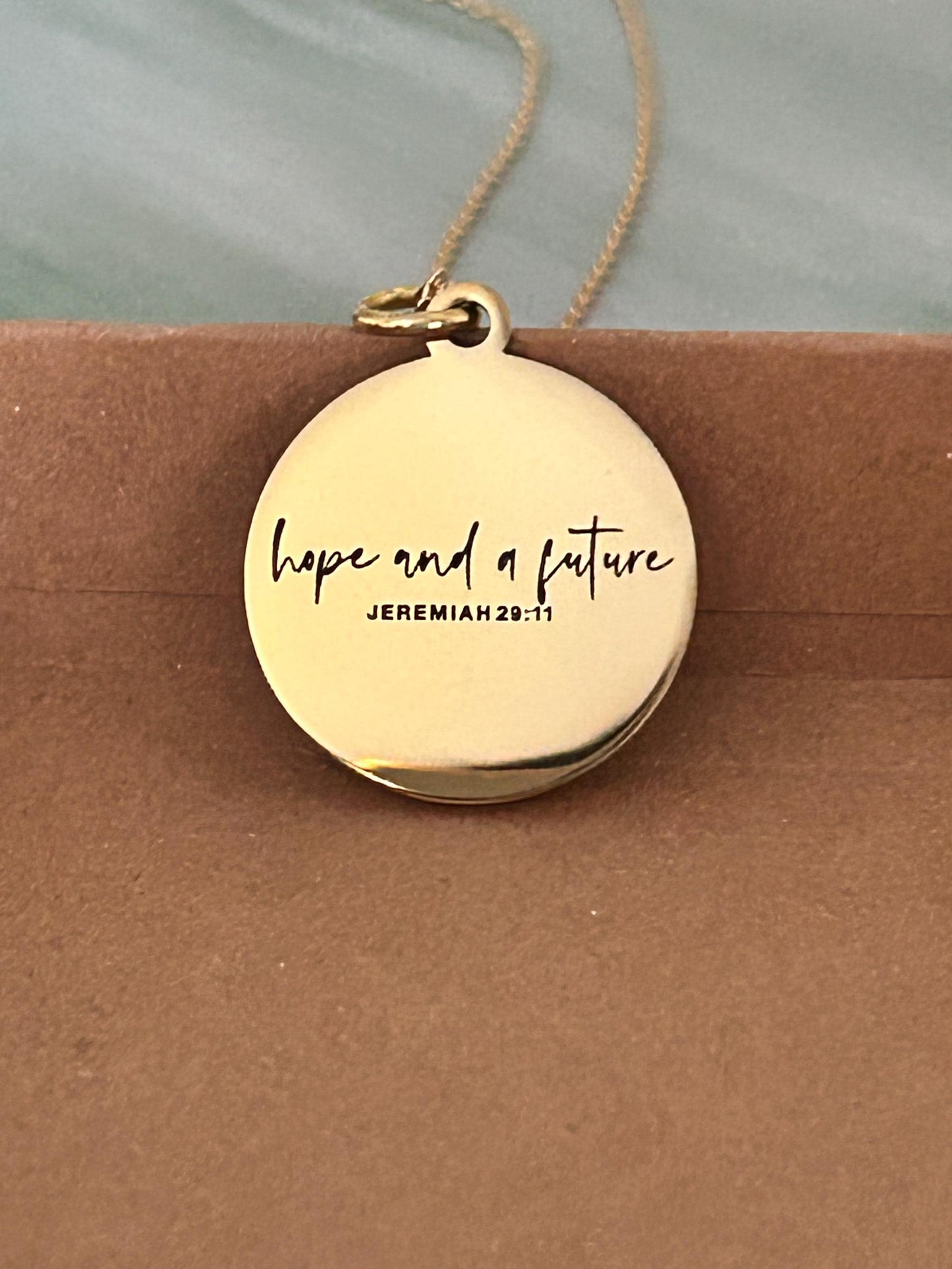 Hope and a Future Custom Bible Verse Necklace, Jeremiah 29:11, Christian Gifts, Scripture Jewelry, Motivational Gift, Hope Necklace, Baptism