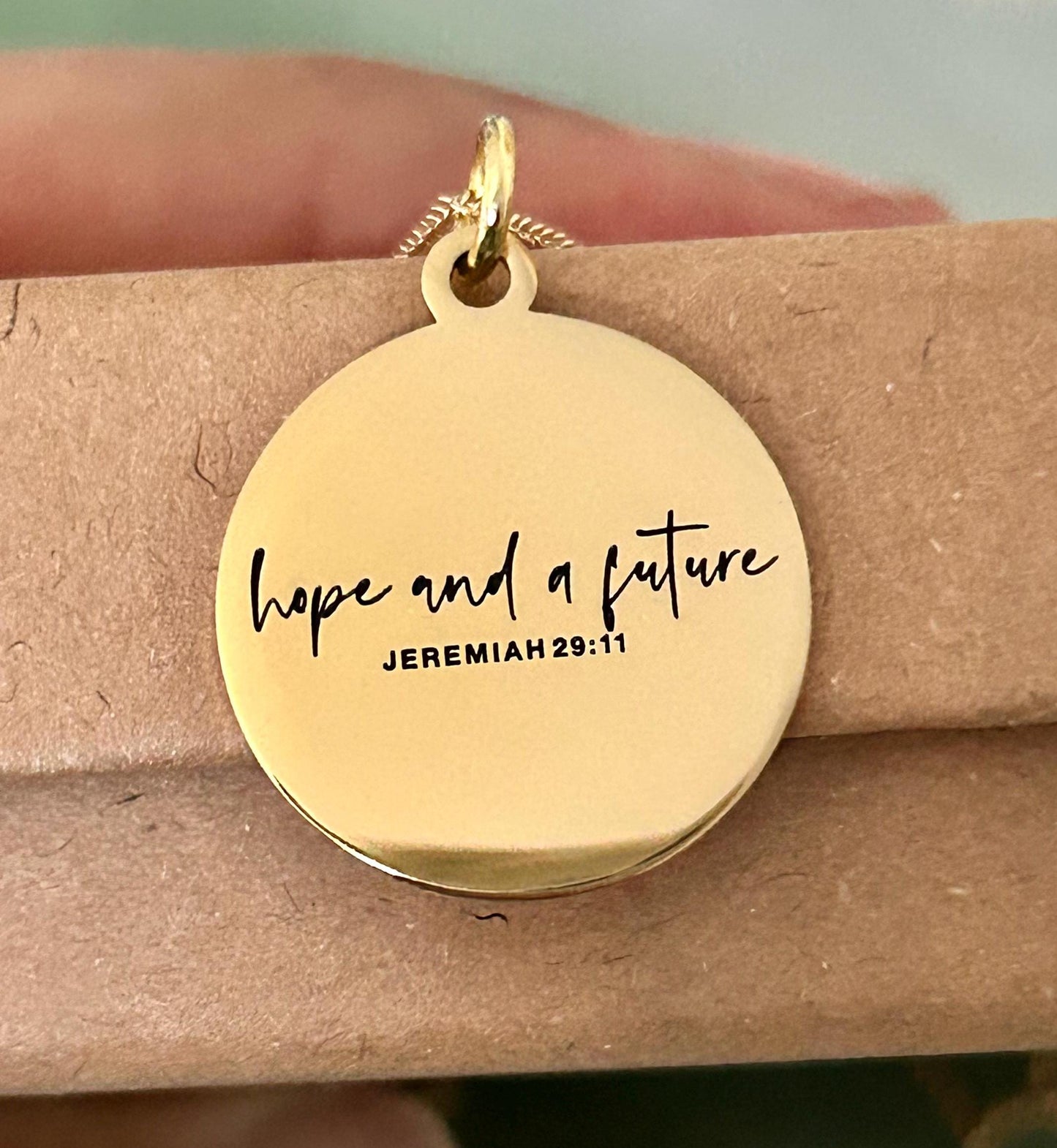 Hope and a Future Custom Bible Verse Necklace, Jeremiah 29:11, Christian Gifts, Scripture Jewelry, Motivational Gift, Hope Necklace, Baptism